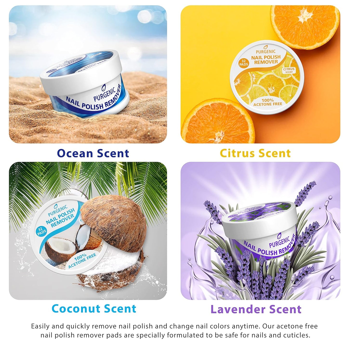 Nail Polish Remover Pads - (128 Count) - On the Go & Travel - Lint Free Nail Polish Wipes - Pre-soaked Pads Made All Natural Ingredients - Cuticle Wipes - No Harsh Odor or Chemicals