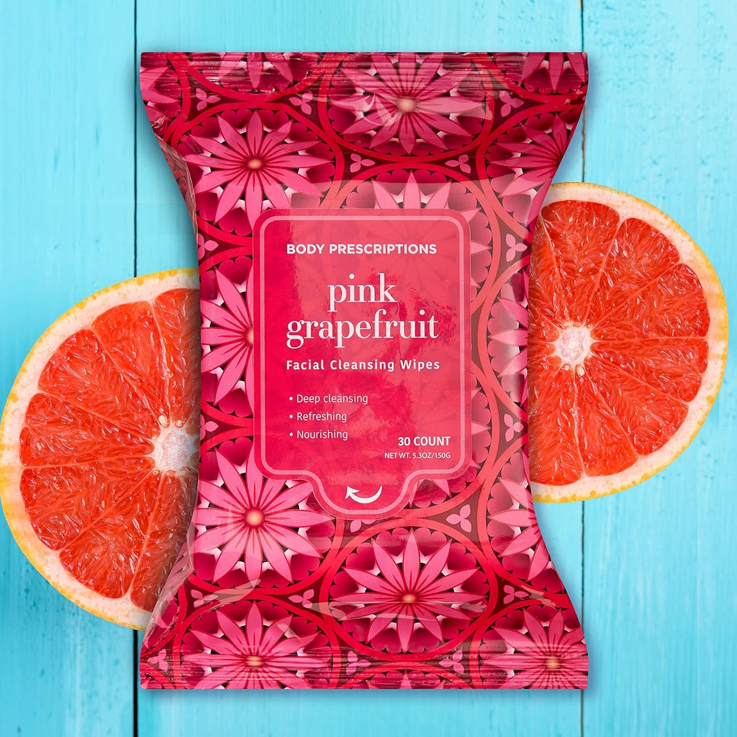 Body Prescriptions Makeup Remover Wipes - Bulk Pack, Gentle Cleansing Wipes for Easy Makeup Removal, Mandarin, Orchid, Grapefruit, & Jasmine Tea