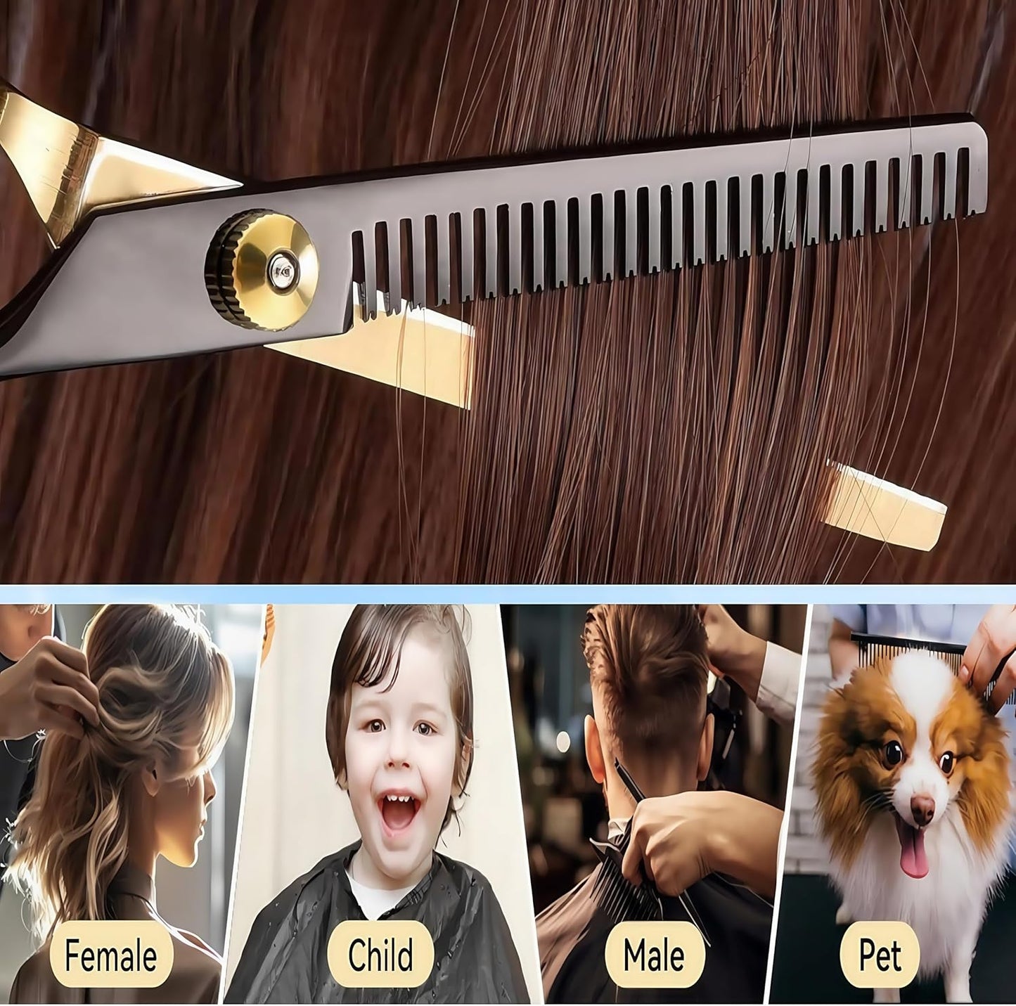 13 PCS Hair Cutting Scissors Shears Kits，Professional Haircut Scissors Kit with Cutting Scissors，6.5 Inches Hair Cutting Scissors Kit for Men/Women/Kids/Salon & Home