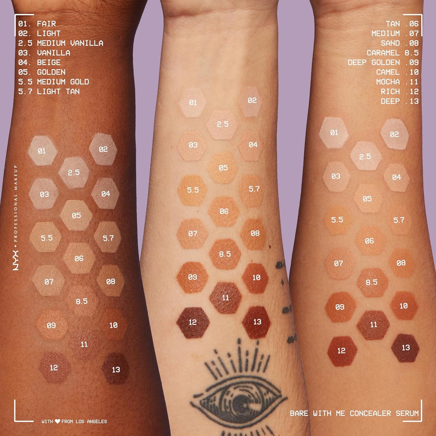 NYX PROFESSIONAL MAKEUP Bare With Me Concealer Serum, Concealer Makeup For Up To 24Hr Hydration - Mocha