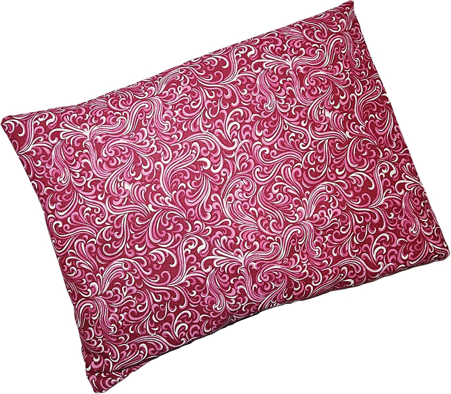 Microwavable Corn Filled Heating Pad and Cold Pack/Washable 100% Cotton Cover (Breezy - Raspberry, 7.5in W x 11in L)