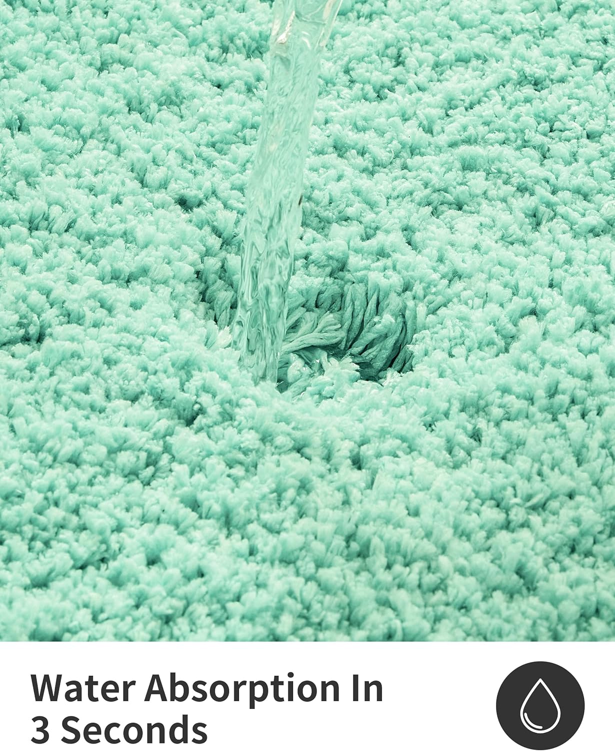 ILANGO Spa Blue Bathroom Rugs 70" × 24" Non Slip & Super Absorbent Thick Soft, Washable Bath Carpet Runner for Floor, Microfiber Plush Shaggy Bath Mats with Rubber for Bedroom Bathtub Shower Room