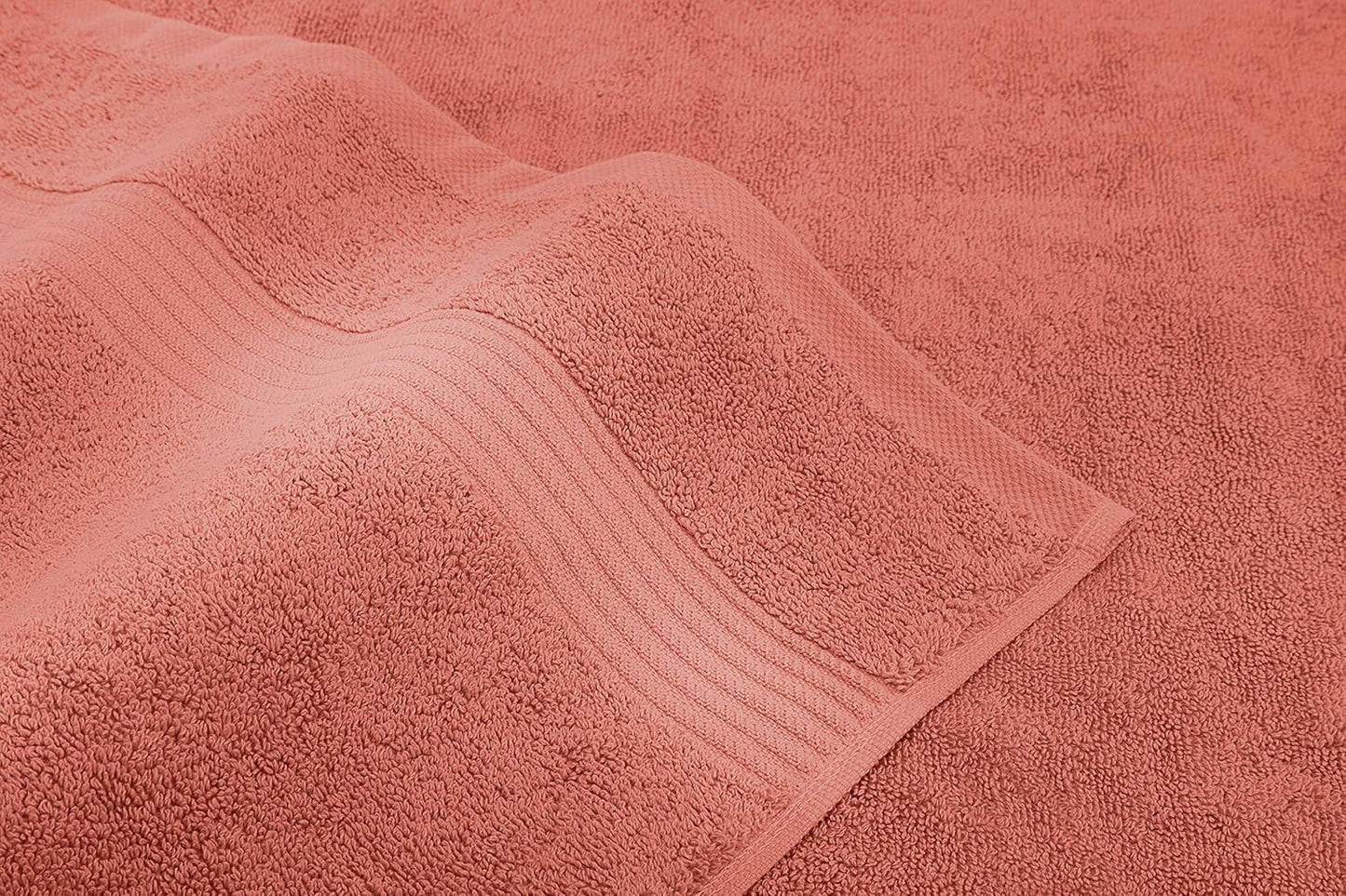 American Veteran Towel, 6 Piece Towel Set for Bathroom, 100% Cotton Turkish Bathroom Towels, 2 Bath Towels 2 Hand Towels 2 Washcloths, Coral