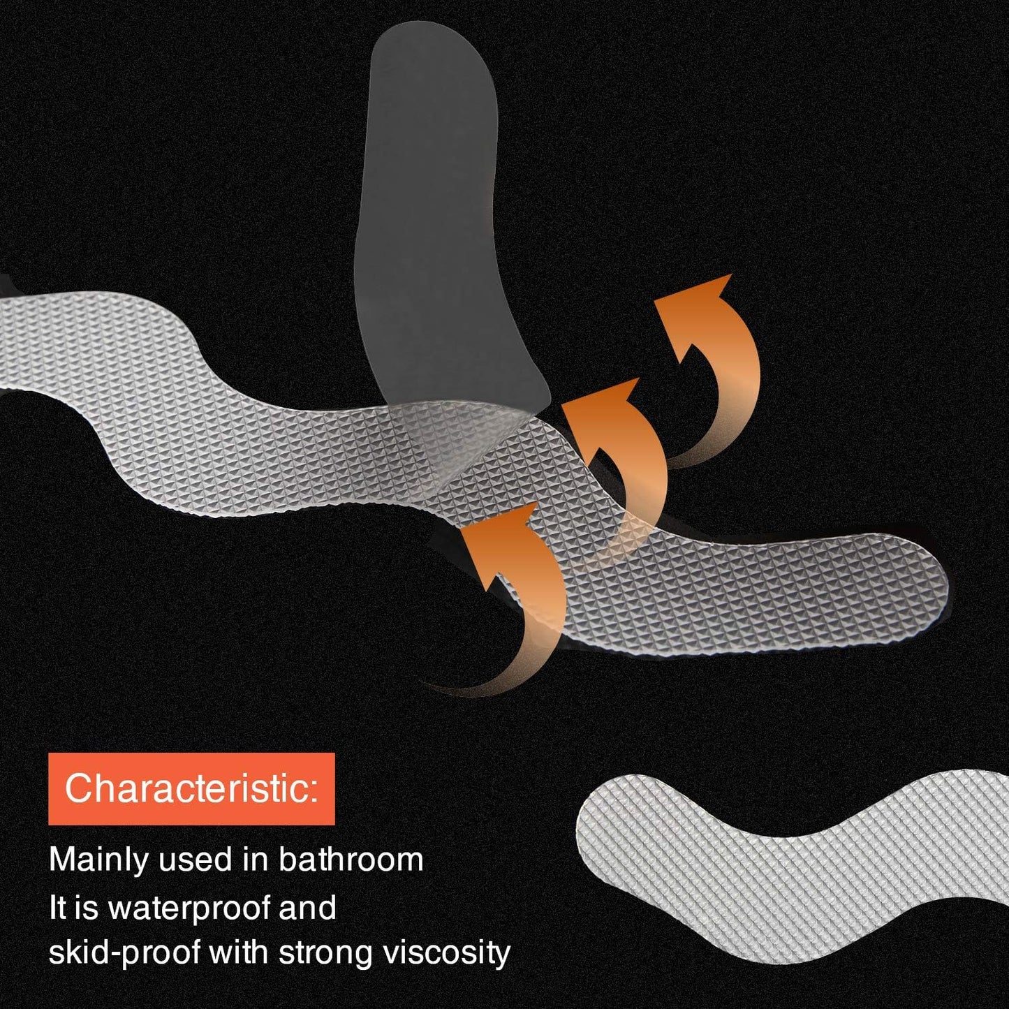 Patented 36 PCS Anti Slip Shower Stickers, Safety Bathtub Strips Adhesive Decals with Premium Scraper for Bath Tub Shower Stairs