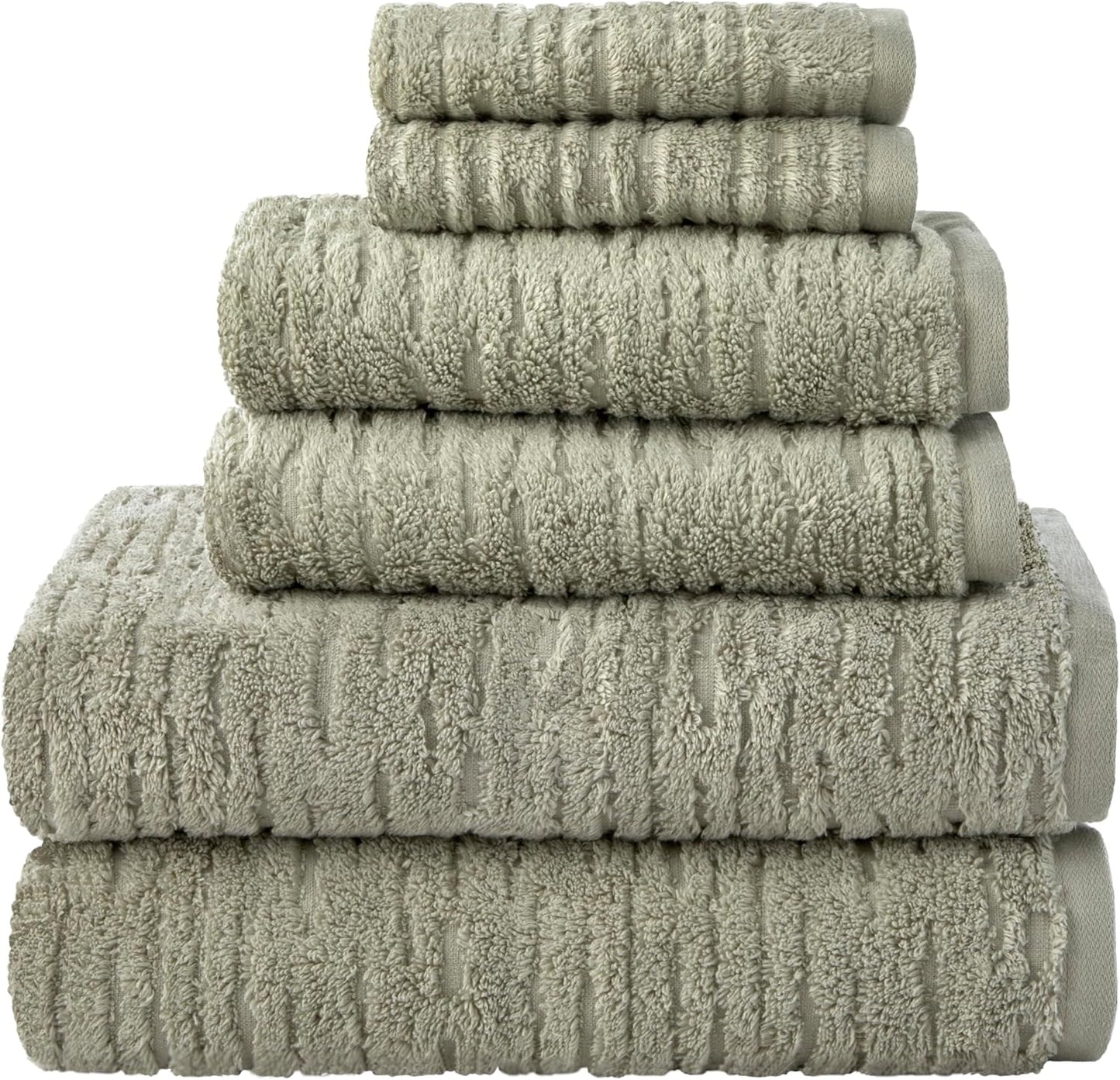 SKL Home CloudSoft Cotton Luxury 6-Piece Towel Set, Sage