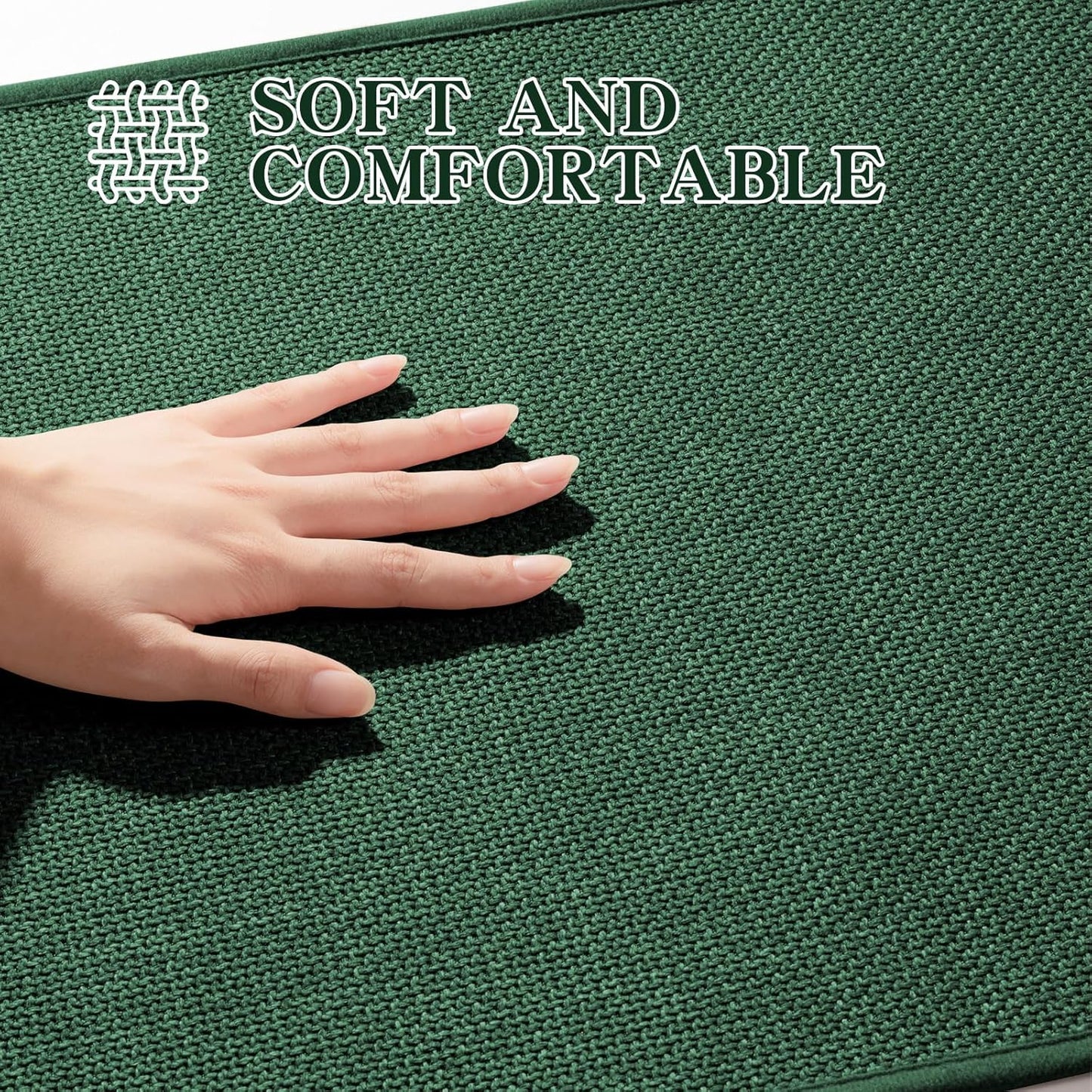 chakme Bathroom Rugs Mat 24x17, Ultra Thin Non Slip Bath Mat Small Quick Dry Absorbent Bath Mat for Bathroom Floor, (Green, 24"x17")