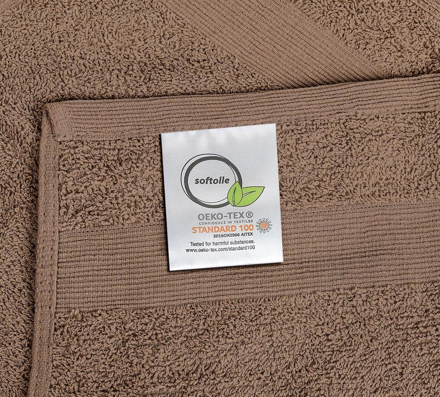 Premium Wash Cloths Pack of 12 (13" x 13") 100% Ring Spun Cotton | Luxury Washcloths | Ultra Soft Face Towels | Highly Absorbent Wash Cloths for face (Taupe)