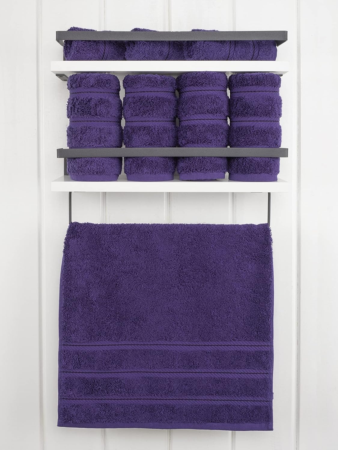 American Soft Linen Luxury Hand Towels for Bathroom, 600 GSM 100% Cotton Turkish 4 Piece Hand Towel Set, 600 GSM Hand Face Towels for Kitchen, Purple Hand Towels