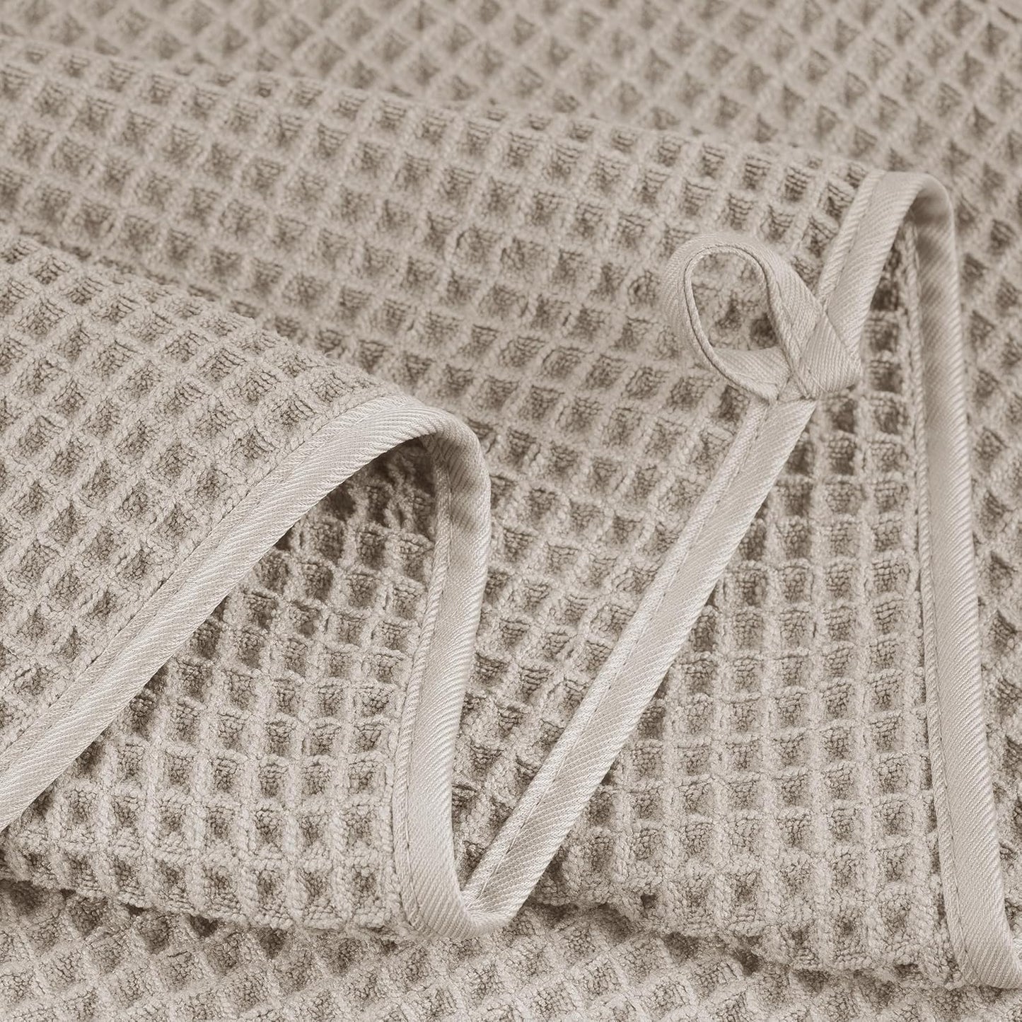 POLYTE Oversize, 60 x 30 in., Quick Dry Lint Free Microfiber Bath Towel Set, 6 Piece (Waffle Weave)