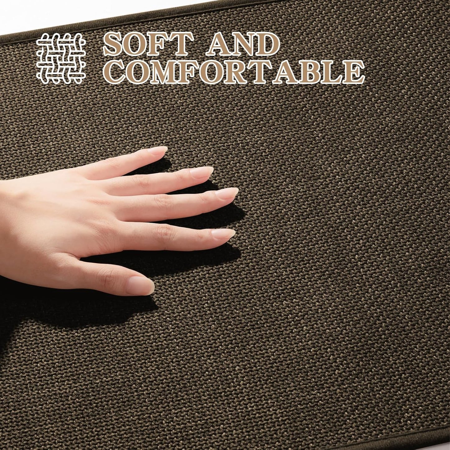 chakme Bathroom Rugs Mat U-Shaped 24x17, Ultra ThinNon Slip Bath Mat Small Quick Dry Absorbent Bath Matfor Bathroom Floor, (Brown, U-24"x17")