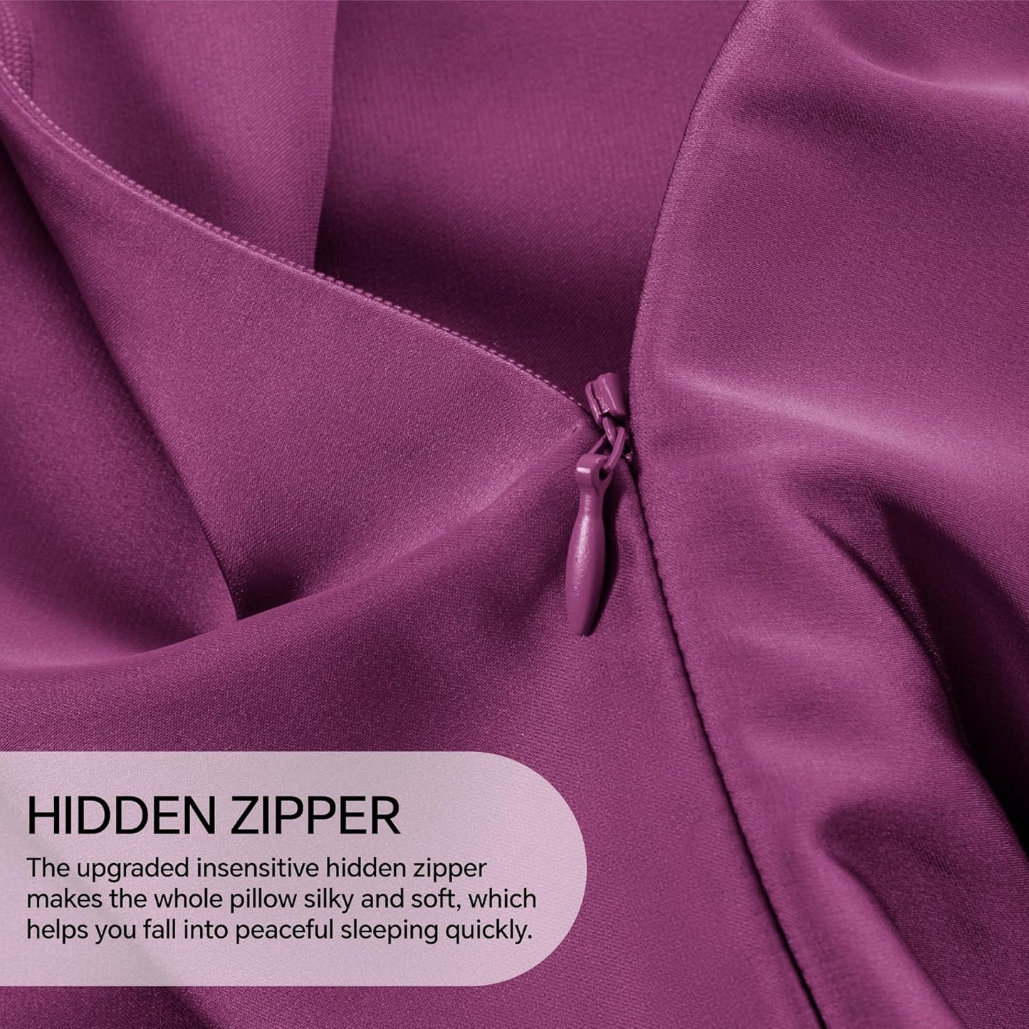 INFIIXSO Silk Pillow Cases 2 Pack Standard Size, Ultra Smooth & Soft Mulberry Silk Pillow Case for Hair and Skin, Breathable Cooling Silk Pillowcase with Hidden Zipper (Purple, 20x26 Inches)