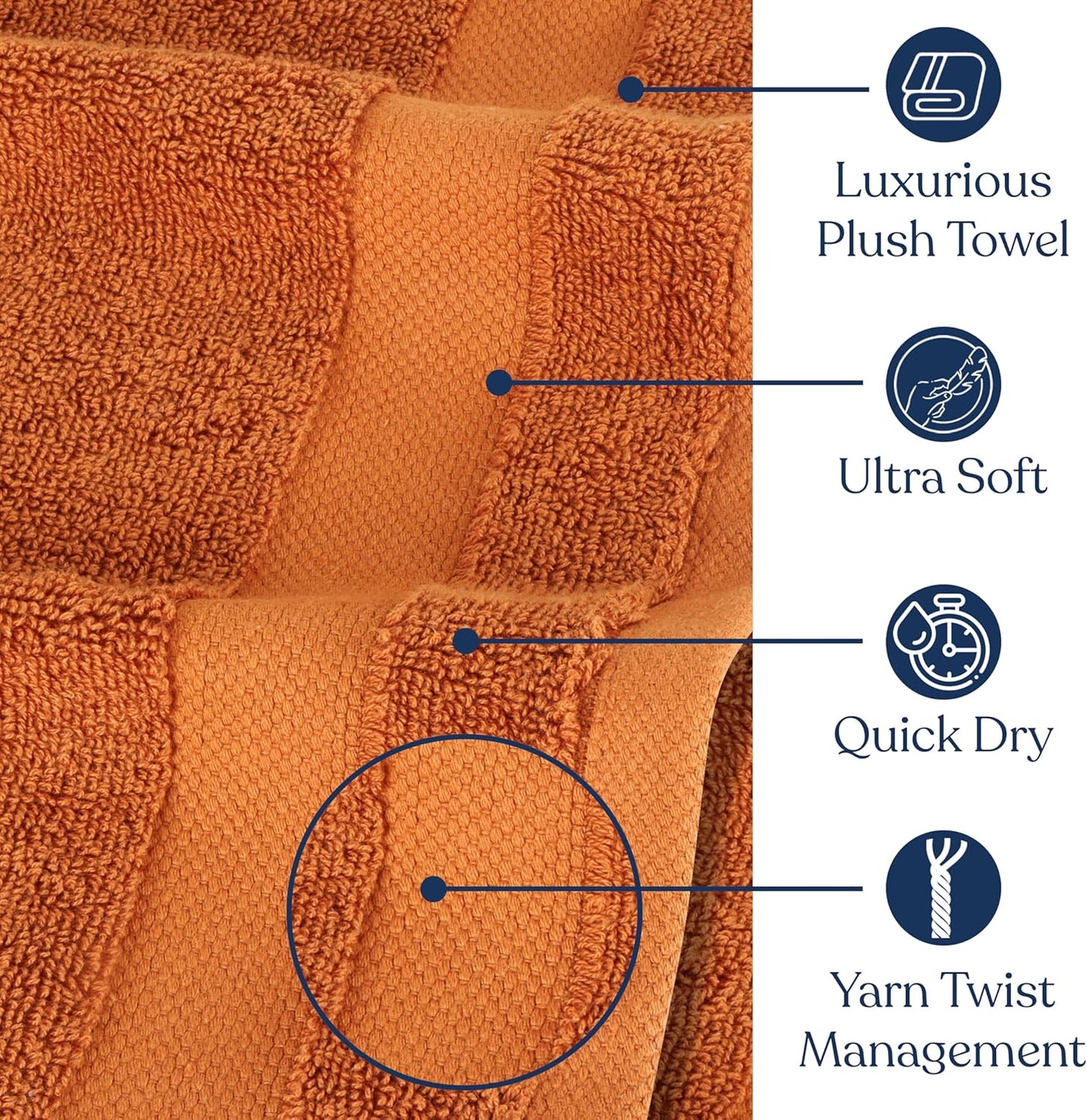 Delara Organic Cotton Luxuriously Plush Bath Towel Pack of 4 | GOTS & OEKO-TEX Certified | Premium Hotel Quality Towels | Feather Touch Technology|650 GSM Long Staple|Soft, Quick Dry & Ultra-Absorbent