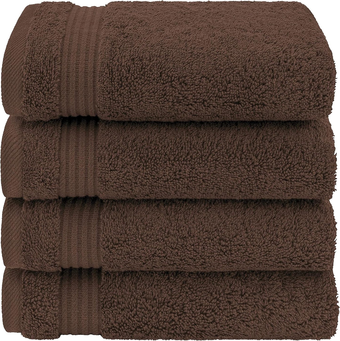 American Veteran Towel, Hand Towels for Bathroom Set of 4, 100% Cotton Turkish Hand Towel Sets, Soft Hand Face Towels, Brown Hand Towels