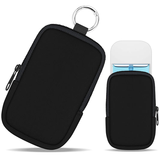 Hand Sanitizer Spray Case, Hand Sanitizer Holder Zippered Pouch, Cute Fashion Accessory with Snap Hook for Glow Mist and Power Mist 1FL OZ, Black
