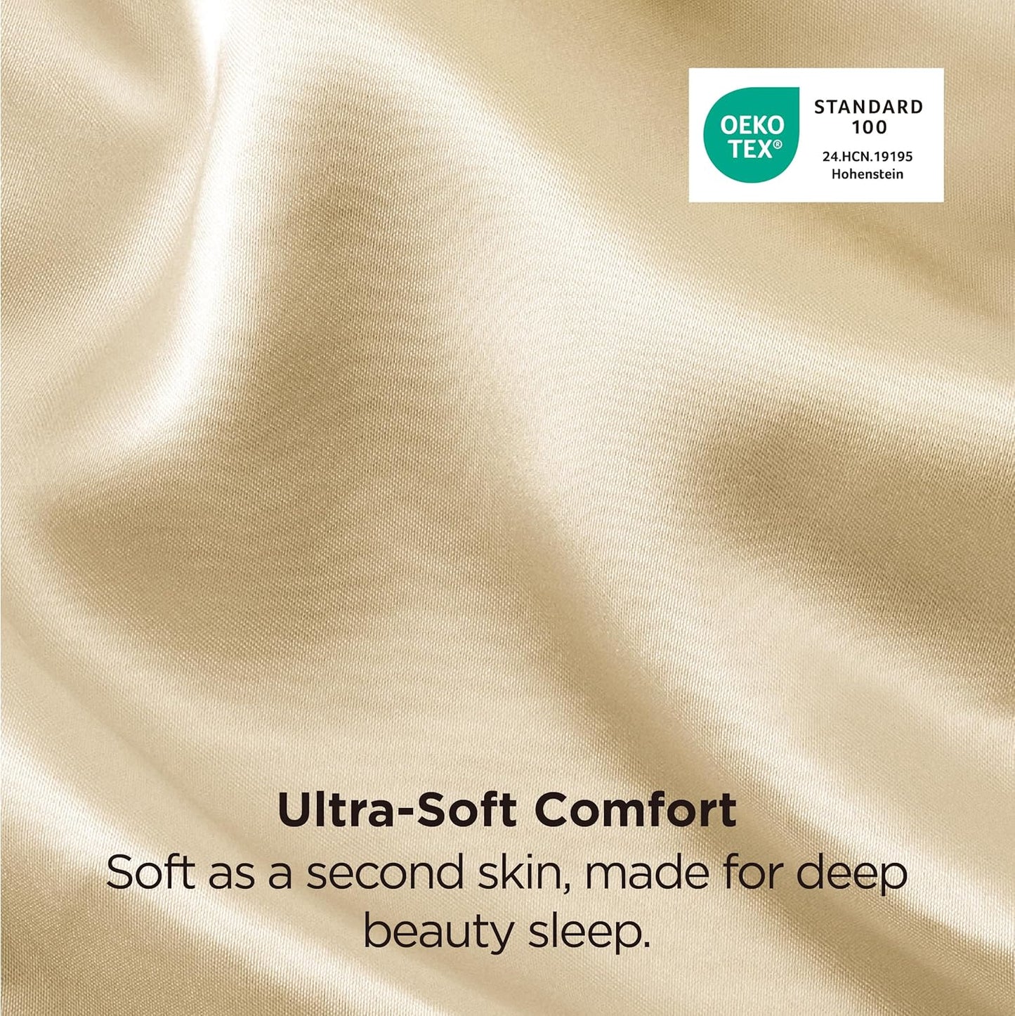 Bedsure Satin Pillowcase 2 Pack Similar to Silk Pillow Cases Standard Size, Pillow Case for Sleeping Women with Envelope Closure, Gifts for Women Men, Champagne Gold, 20x26 Inches, 2pcs