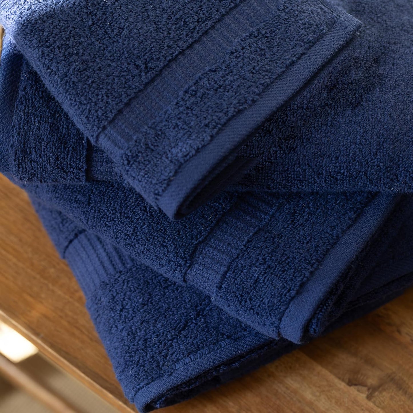SALBAKOS - Luxury 6 Piece Towel Set, 100% Turkish Cotton, Quick Drying, Highly Absorbent & Comfy, Includes 2 Bath Towels, 2 Hand Towels & 2 Washcloths | (Navy)