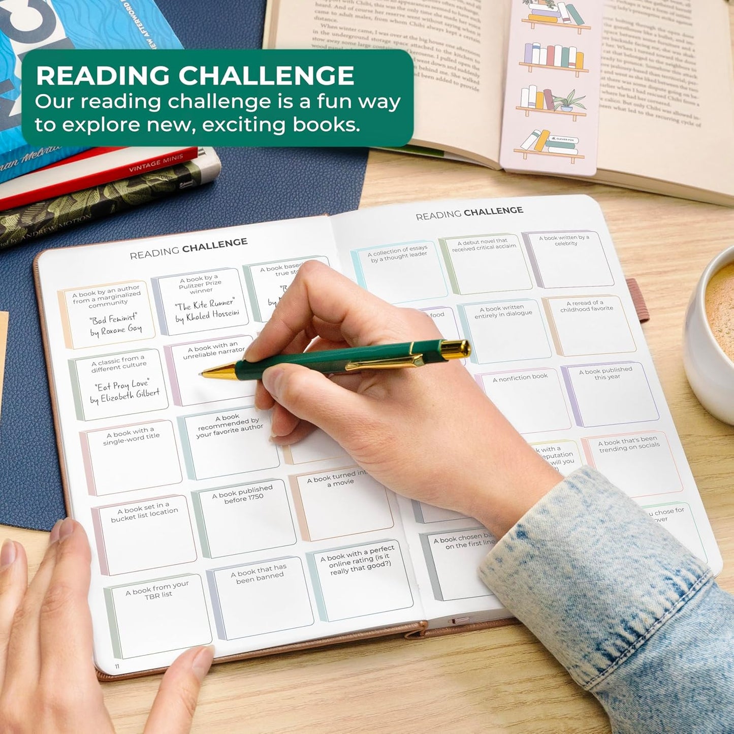 Clever Fox Reading Journal Premium – Review Log Notebook with Reading Tracker – Gifts & Accessories for Book Lovers, Adults & Kids (Rose Gold)