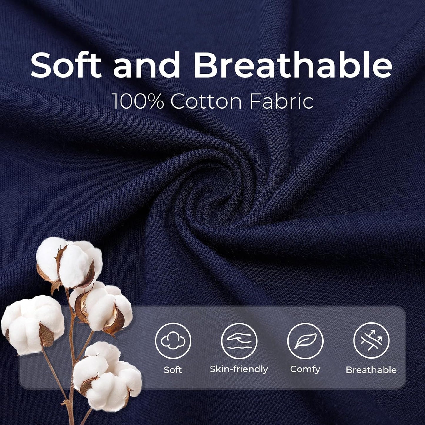 U2SKIIN Mens 100% Cotton Robe Lightweight Knit Bathrobe