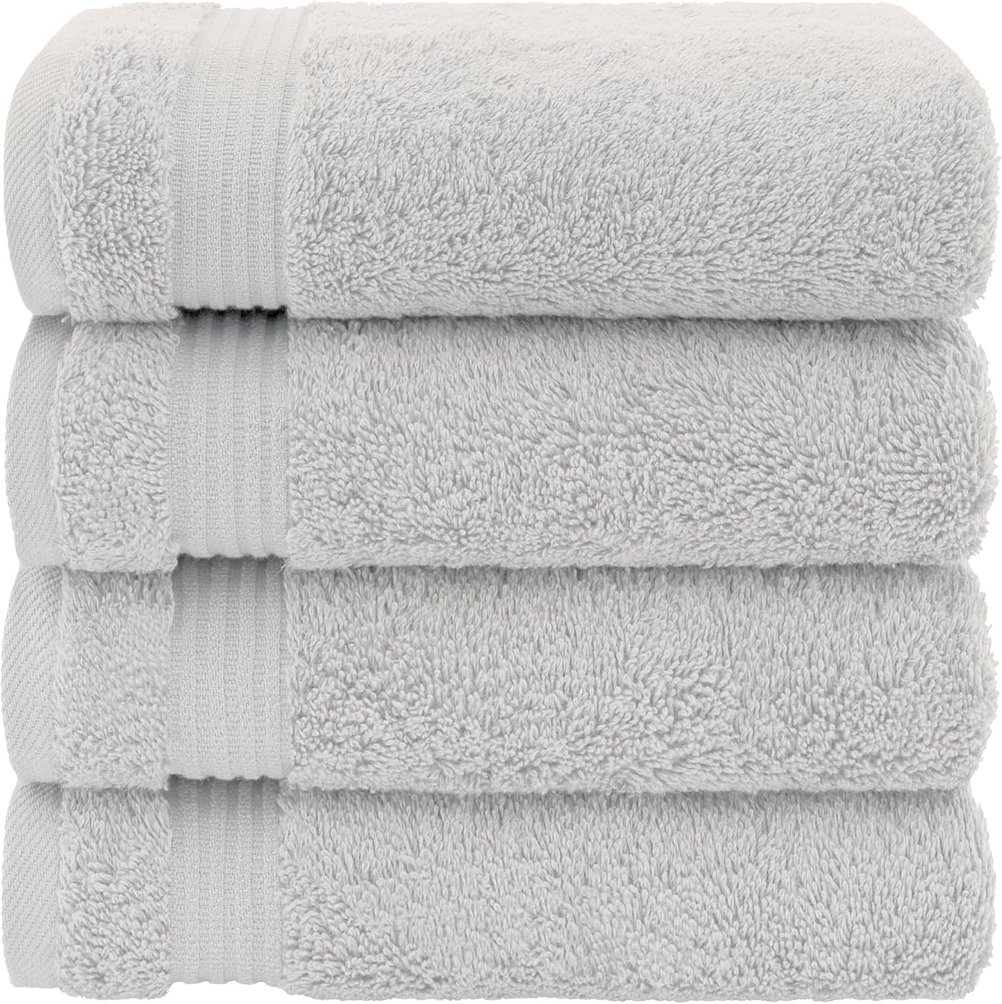 American Veteran Towel, Hand Towels for Bathroom Set of 4, 100% Cotton Turkish Hand Towel Sets, Soft Hand Face Towels, Silver Grey Hand Towels
