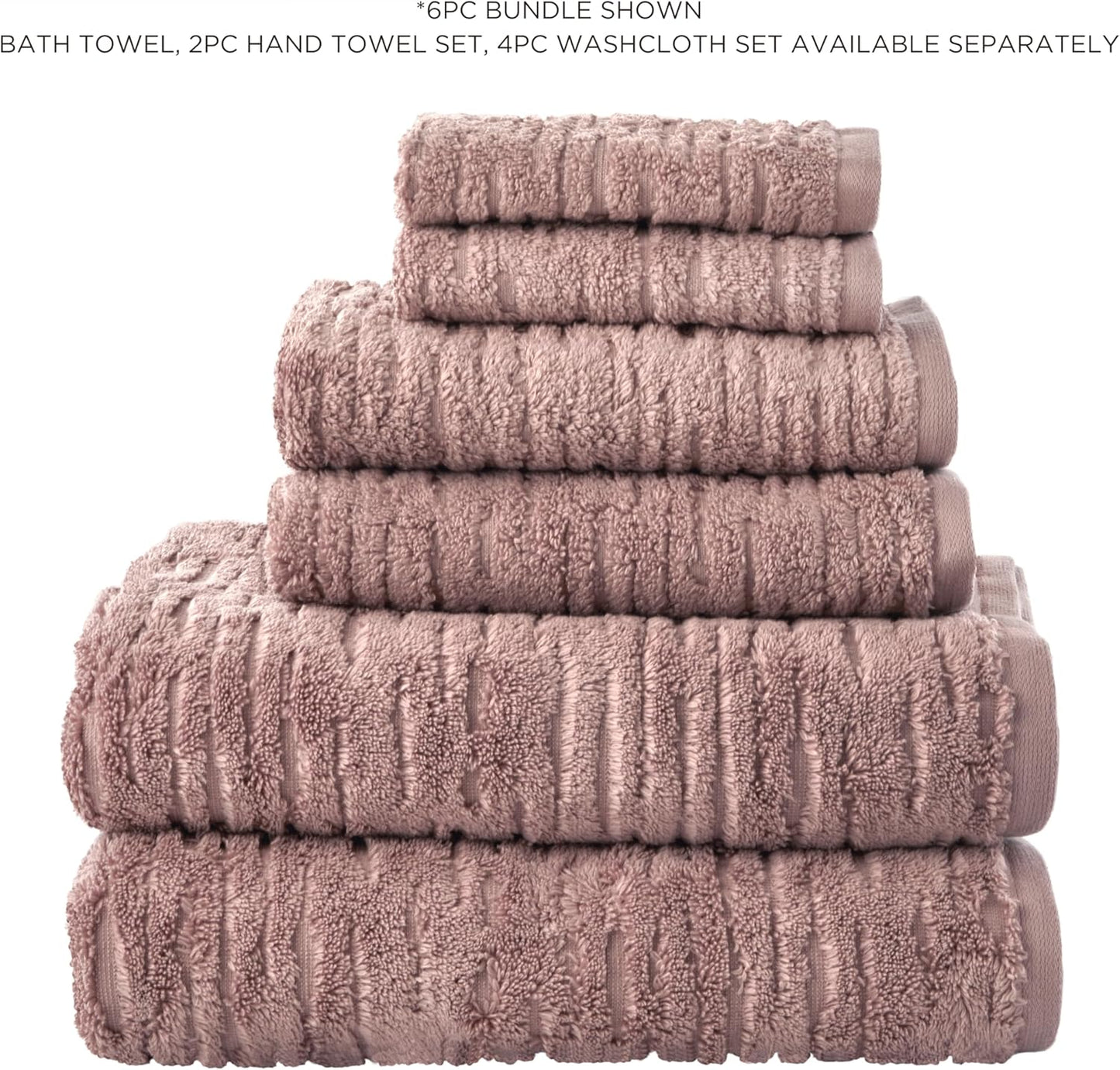 SKL Home CloudSoft Cotton Luxury 4 Pc Bath Towel Set, Clay