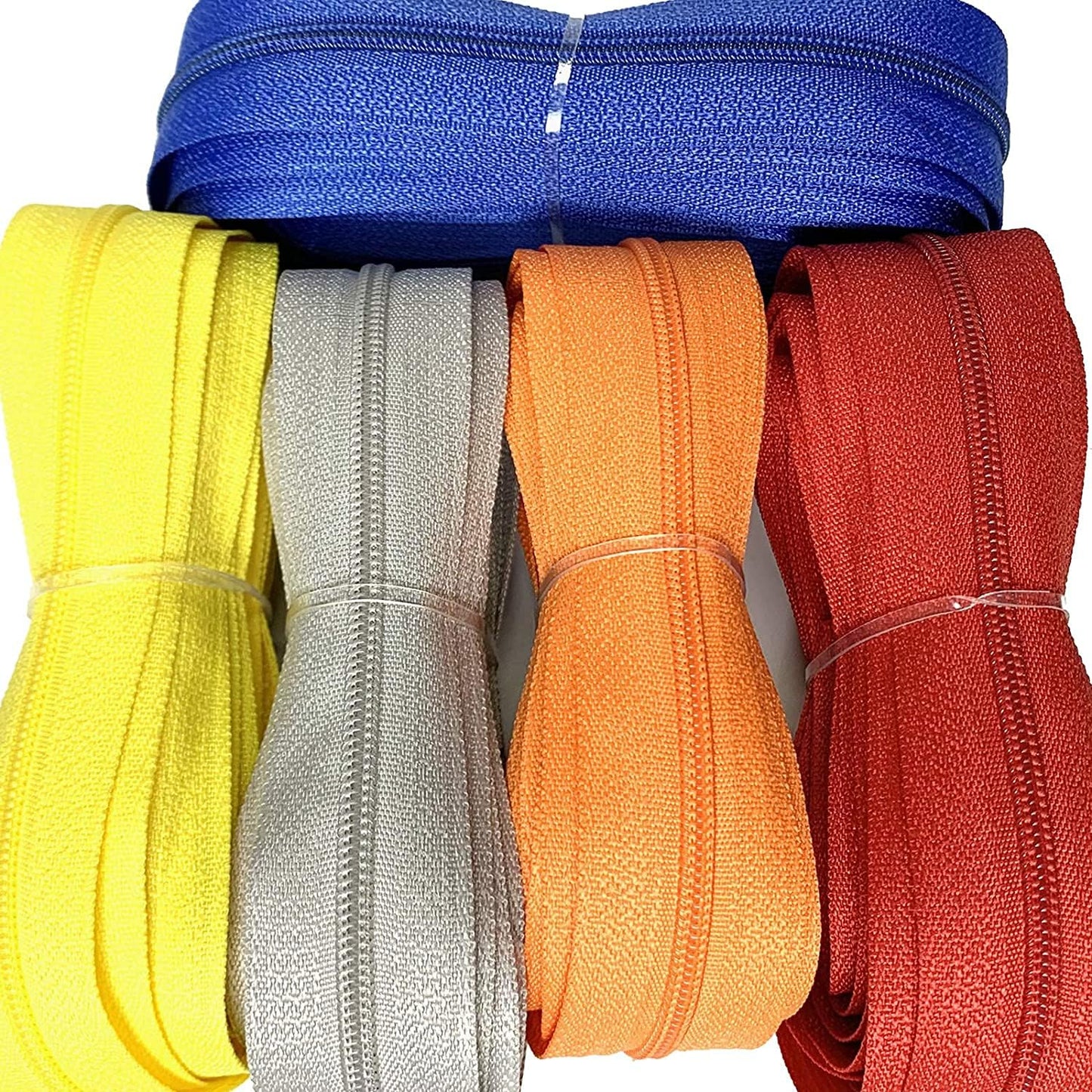 DOITEM Zipper Tape 3 mm Nylon Endless Zipper Set with Slider - 5 Colors