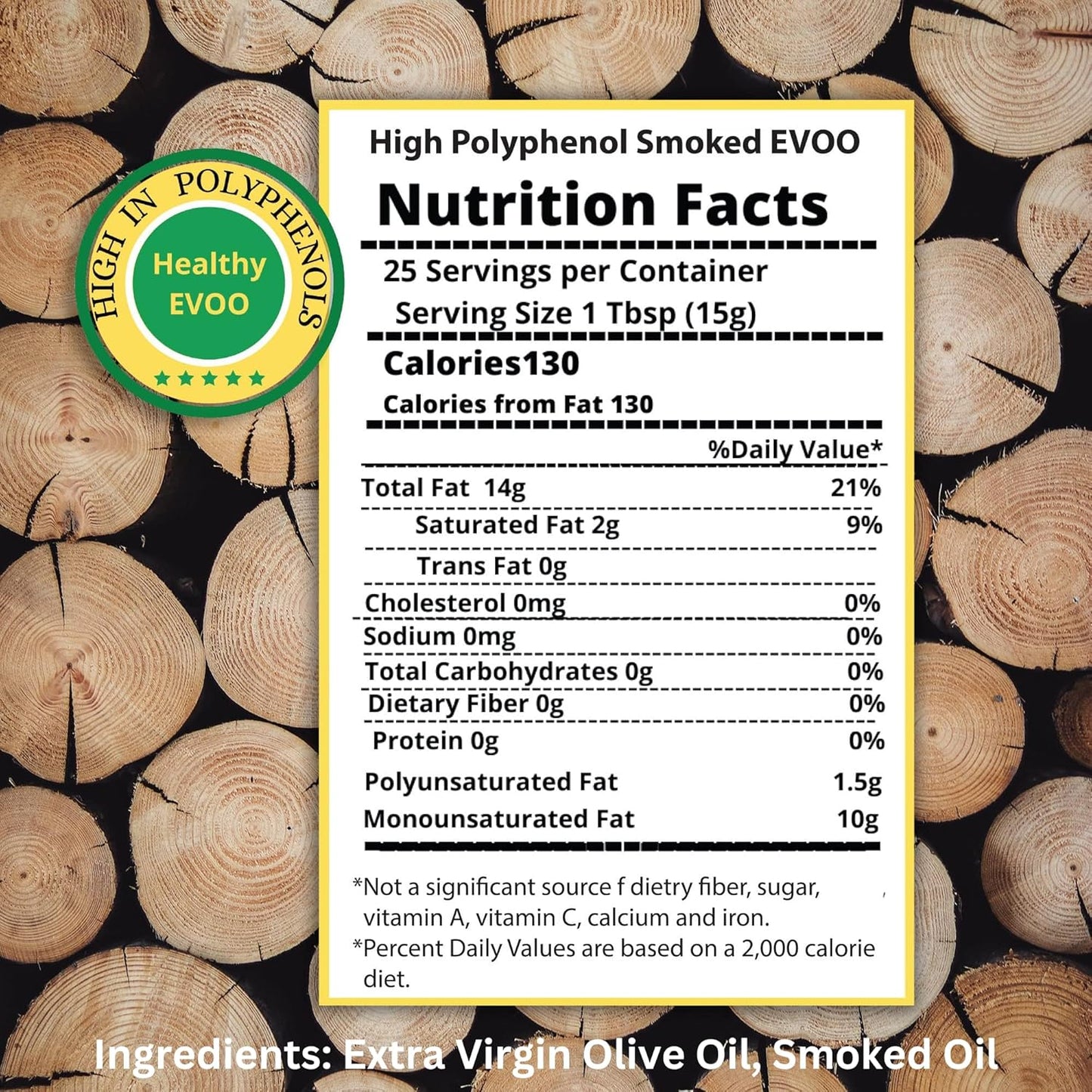 M.G. PAPPAS High Polyphenol Rich Smoked Infused Olive Oil Extra Virgin - Polyphenol Lab Report 650mg/kg- Unfiltered First Cold Pressed Greek EVOO - Award Winning - Smoked Oil Cooking – 12.7 Oz 375ml