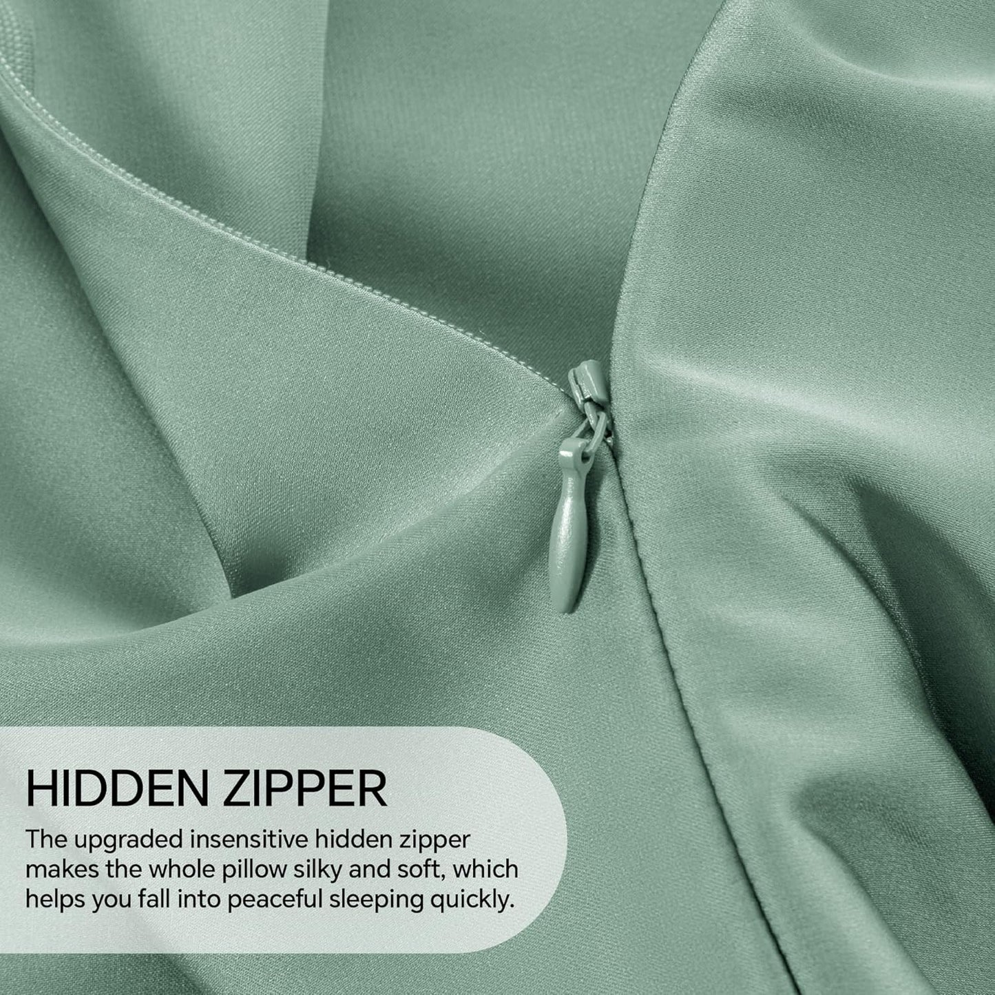 INFIIXSO Mulberry Silk Pillowcase for Hair and Skin, Silk Pillow Cases King Size with Hidden Zipper 20x40 Inches, Super Smooth and Soft Cooling Pillow Cases for Hot Sleepers(Mint Green, 1 Pack)