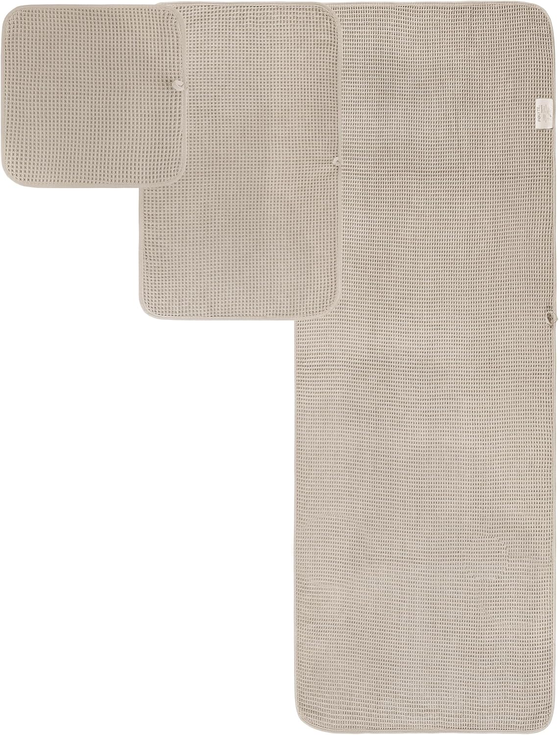 POLYTE Oversize, 60 x 30 in., Quick Dry Lint Free Microfiber Bath Towel Set, 6 Piece (Waffle Weave)