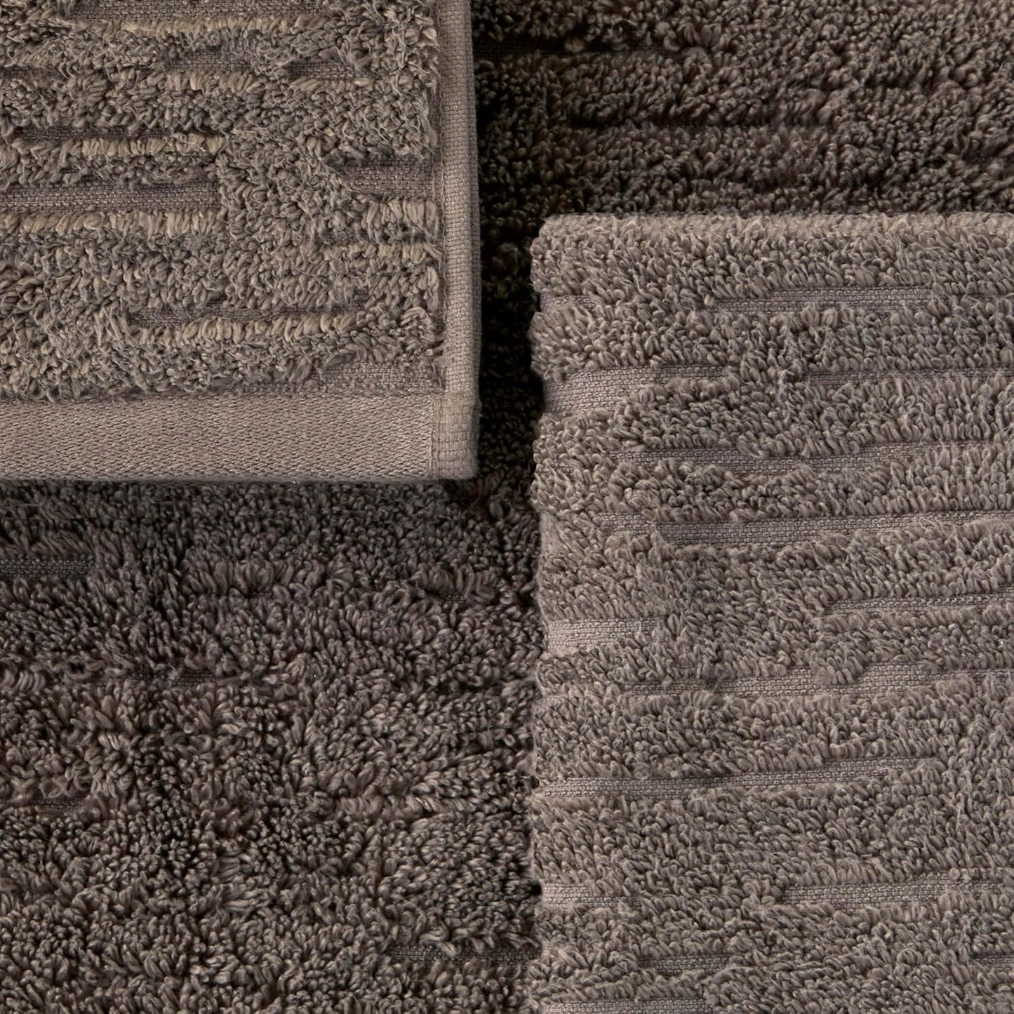 SKL Home CloudSoft Cotton Luxury Hand Towel 2pc Set for Bath/Kitchen/Bar & Gift, Mink Brown