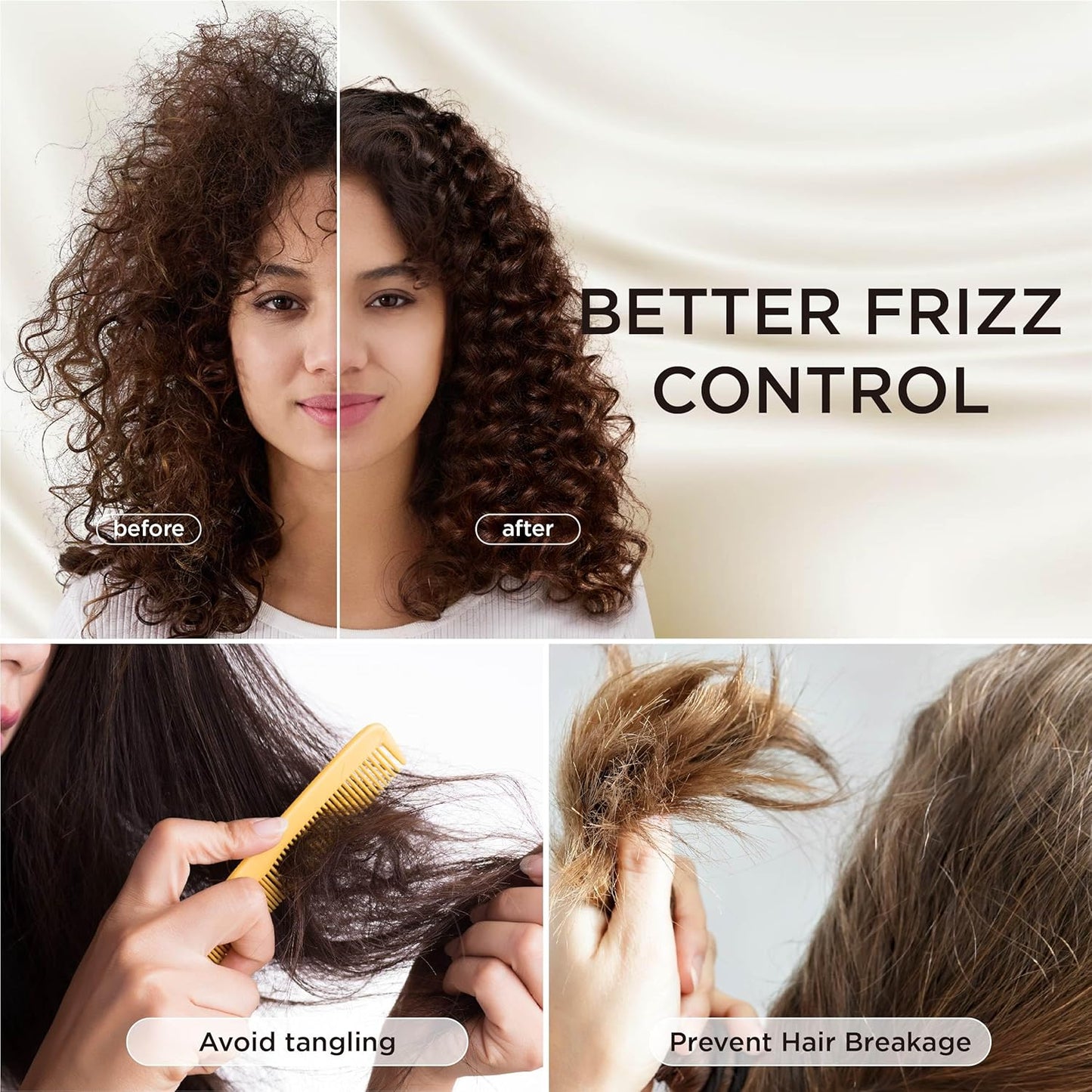 Bedsure King Size Satin Pillowcase Set of 4 - Pure White Pillow Covers for Hair and Skin 20x36 Inches with Envelope Closure, Similar to Silk Pillow Cases, Gifts for Women Men