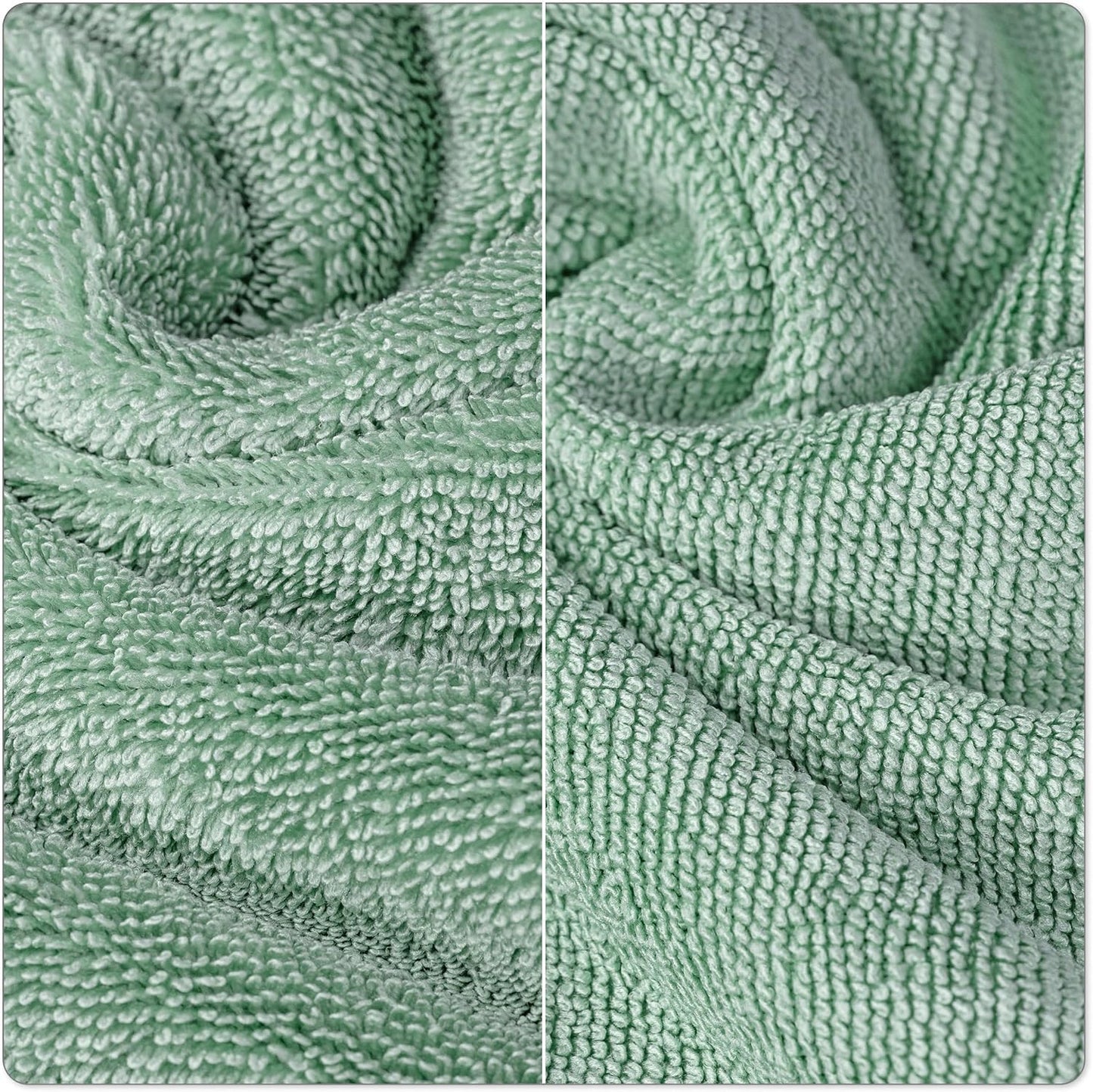 POLYTE Ring Spun Microfiber Oversize Quick Dry Lint Free Bath Towel, 60 x 30 in, Pack of 2 (Green)