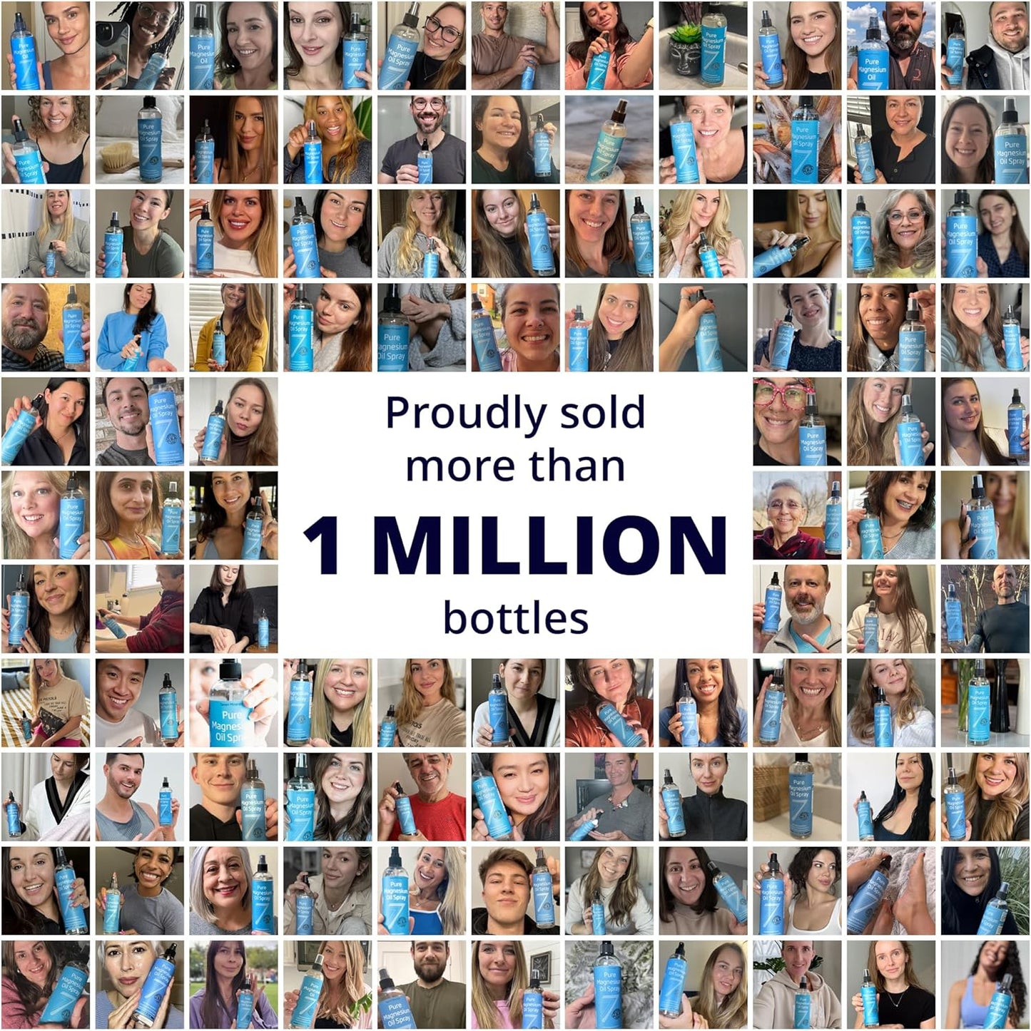 Seven Minerals Pure Magnesium Oil Spray, Big 12oz, USP Grade, Extra Strength, for Feet, Sleep, Muscle Pain & Cramps - Mined in The USA