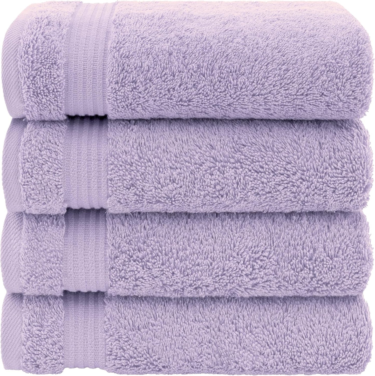 American Veteran Towel, Hand Towels for Bathroom Set of 4, 100% Cotton Turkish Hand Towel Sets, Soft Hand Face Towels, Lilac Hand Towels