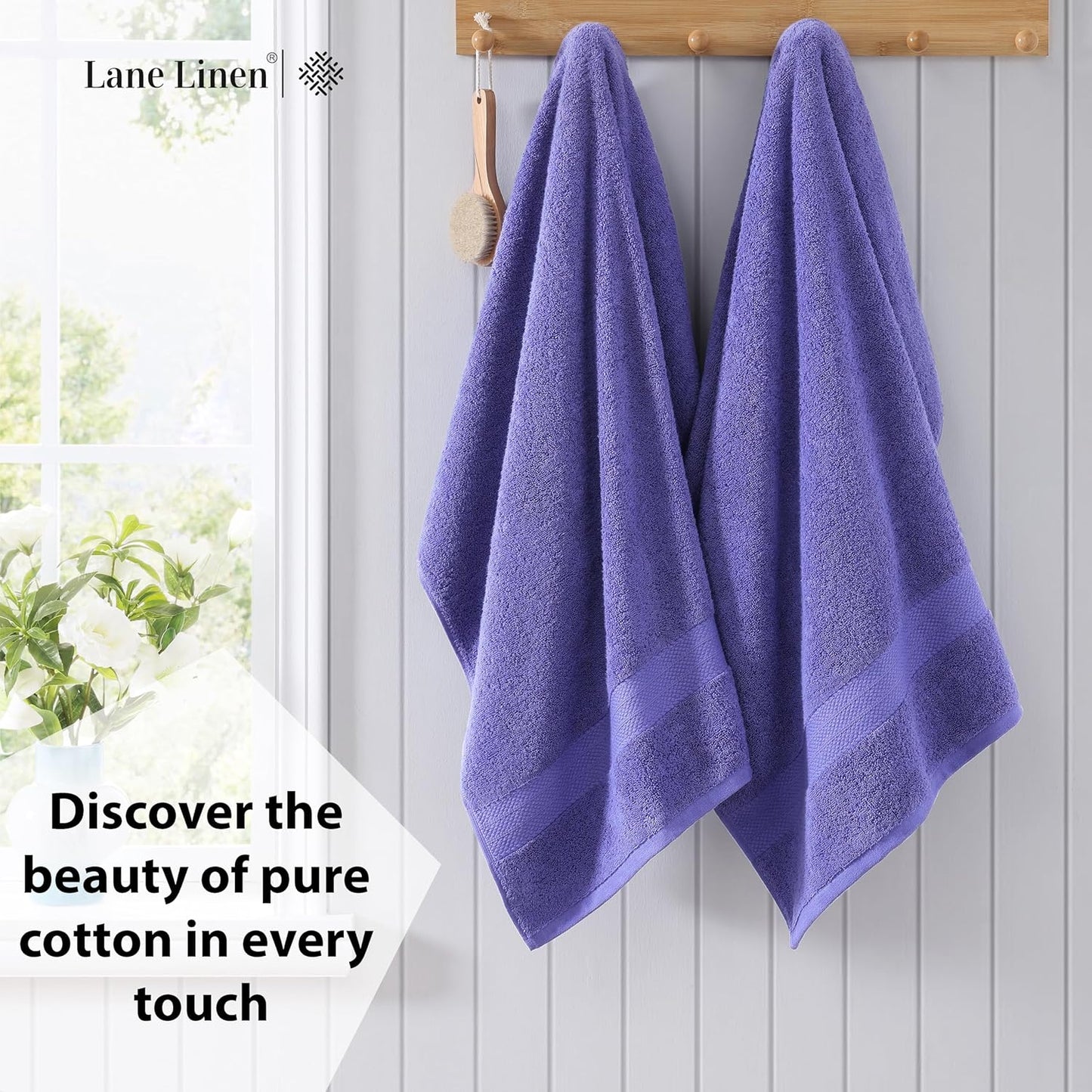 LANE LINEN 100% Cotton 4 Pack Bath Sheets (35"x66") - Ring Spun, Extra Large Cotton Bath Towels Set - Quick Dry, Soft & Absorbent Oversized Towel Set - Remains Soft After Multiple Washes - Blue Irish