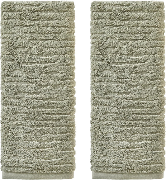 SKL Home CloudSoft Cotton Luxury 2-Piece Hand Towel Set, Sage