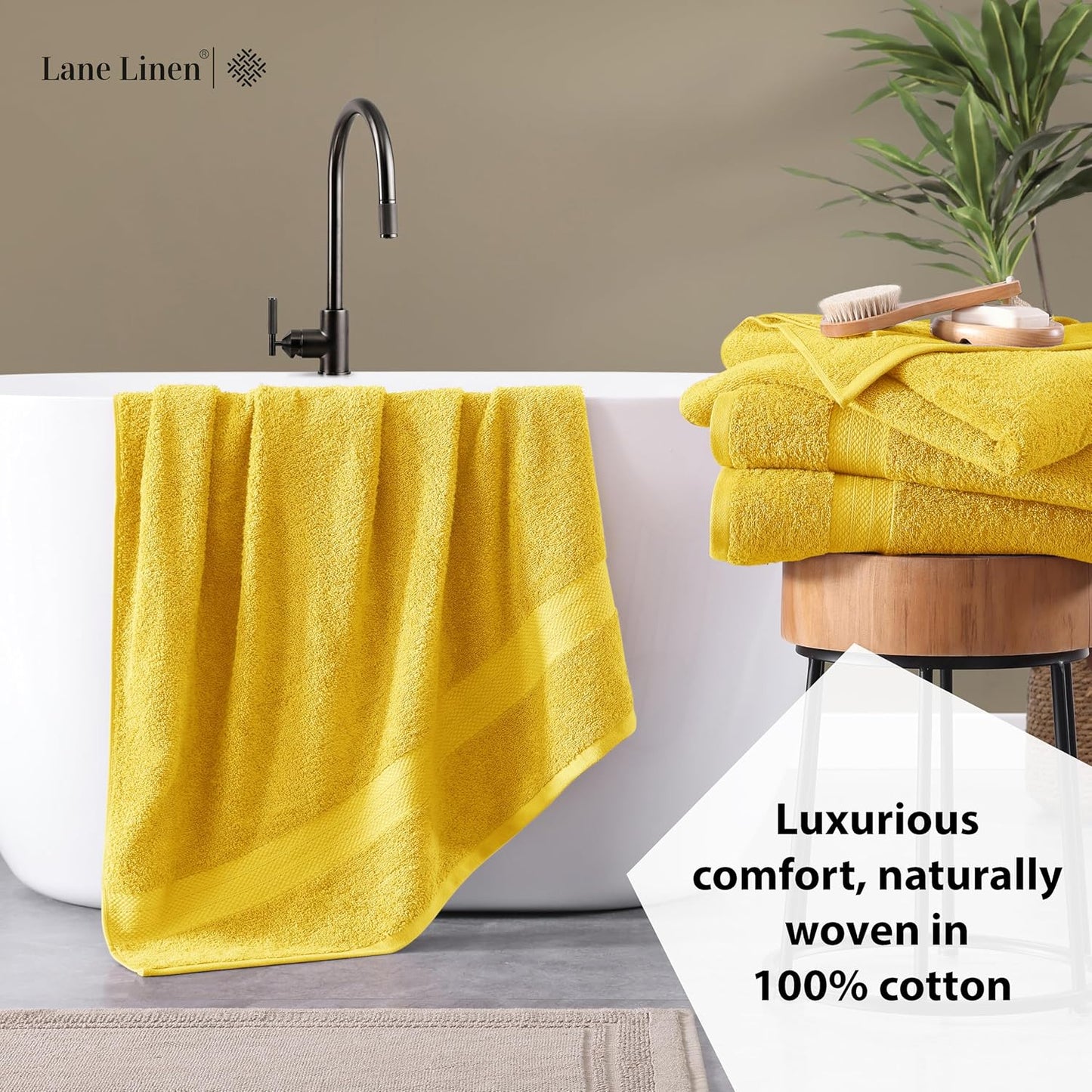 LANE LINEN 100% Cotton 2 Pack Bath Sheets (35"x66") - Ring Spun Cotton - Extra Large Bath Towels Set - Quick Drying, Highly Soft & Absorbent Oversized Bathroom Towel Sets - Hotel Quality - Mimosa
