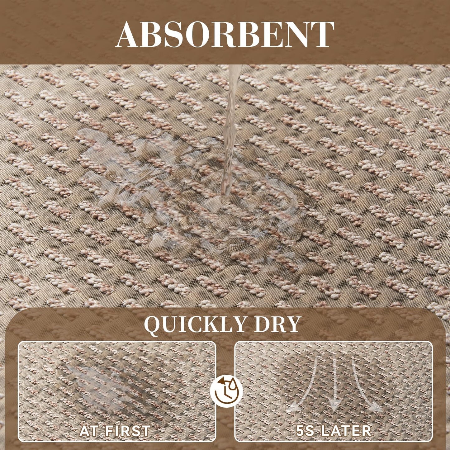 RESARE Non Slip Bathroom Runner - Machine Washable Bath Rugs, Super Absorbent Bath Mat Quick Dry Bath Runner, Bath Mat Ultra Soft Rugs for Bathroom Floor, 20"x70" Beige