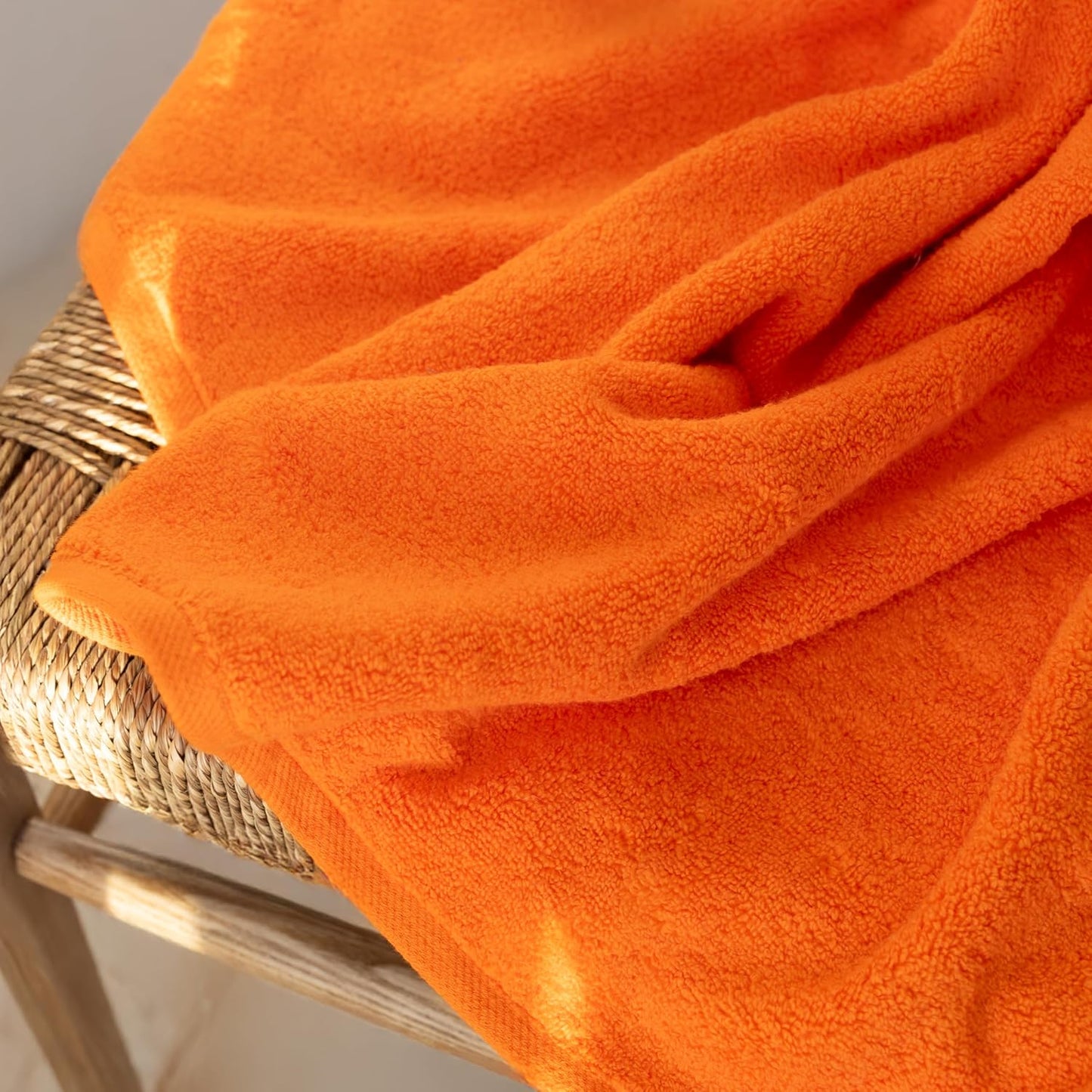 SALBAKOS 100% Turkish Cotton Jumbo Bath Sheet Towel Oversized 40x80 inch | Premium Hotel & Spa Quality, Soft, Absorbent, XL Bath Towels | Made in Turkey (Pack of 1, Orange, Jumbo Bath Sheet)