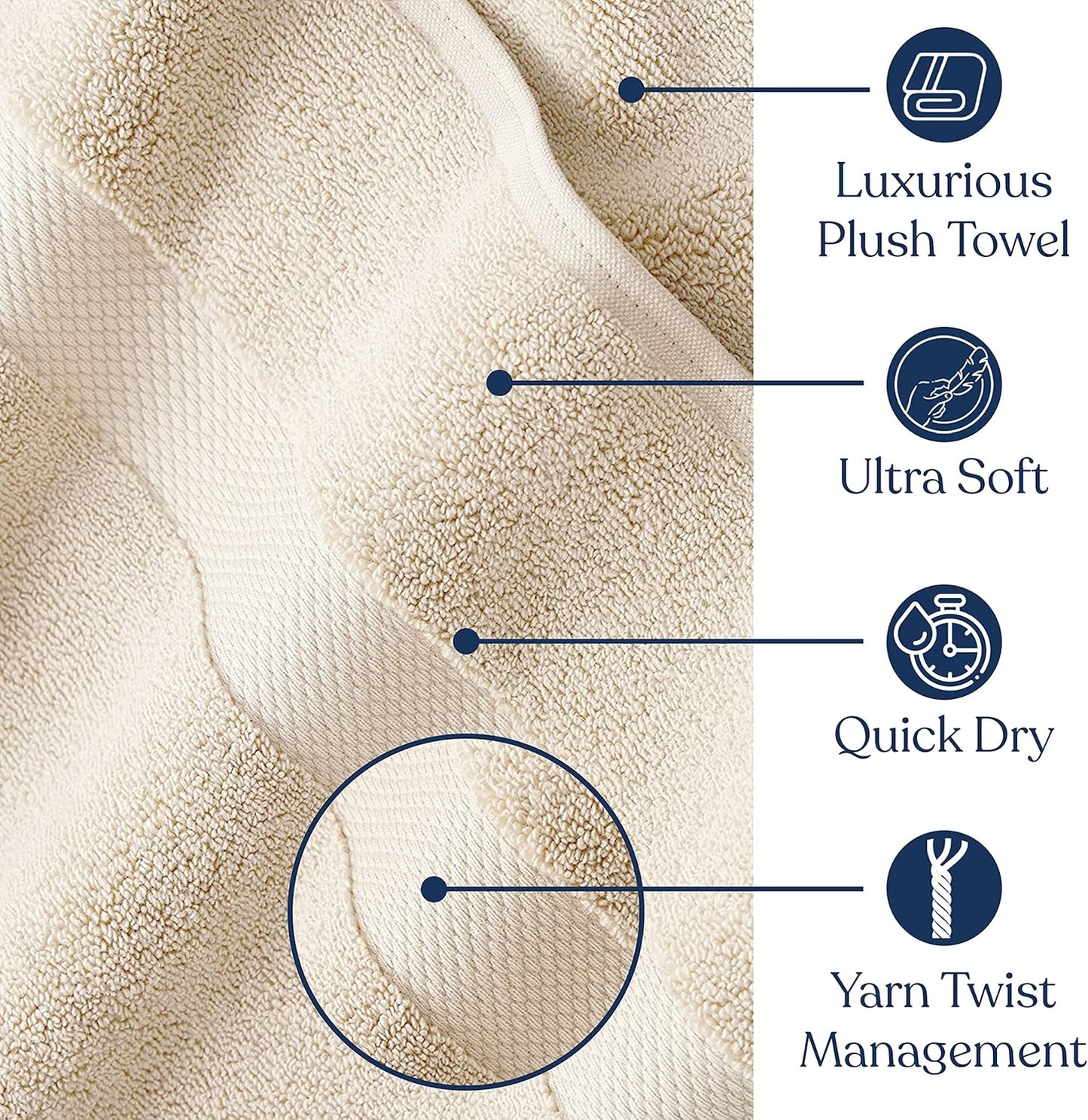 Delara Organic Cotton Luxuriously Plush Bath Towel 20 Piece Set|GOTS & Oeko-TEX Certified|Premium Hotel Quality Towels|Feather Touch Technology|650 GSM Long Staple|Soft, Quick Dry & Ultra-Absorbent