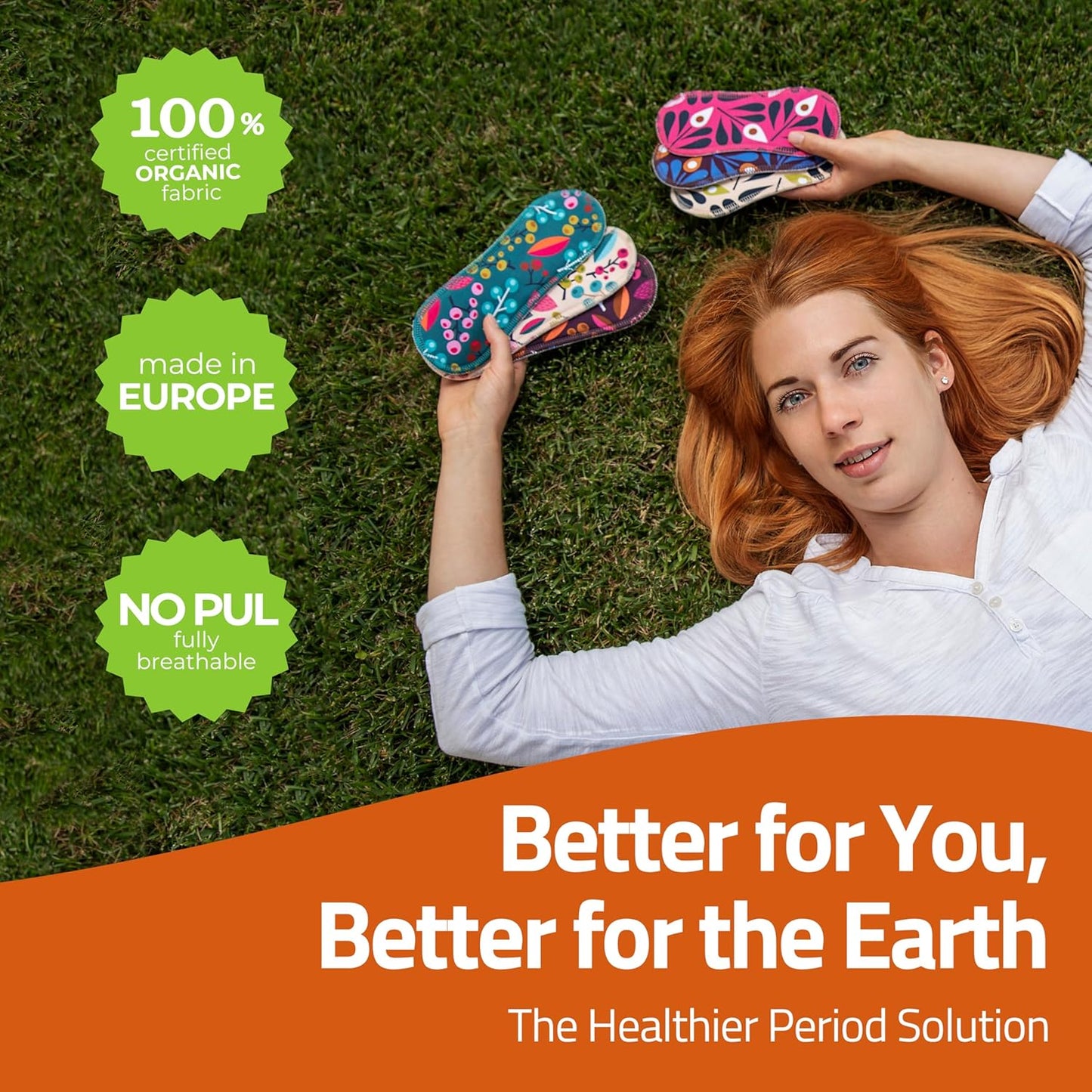 Made in EU - Ultra-Light Reusable Panty Liners (Small, 7-Pack) – High-Temp Washable Cloth Panty Liners for Women & Teens – Breathable Organic Viscose Keeps You Fresh & Dry for Daily Vaginal Discharge