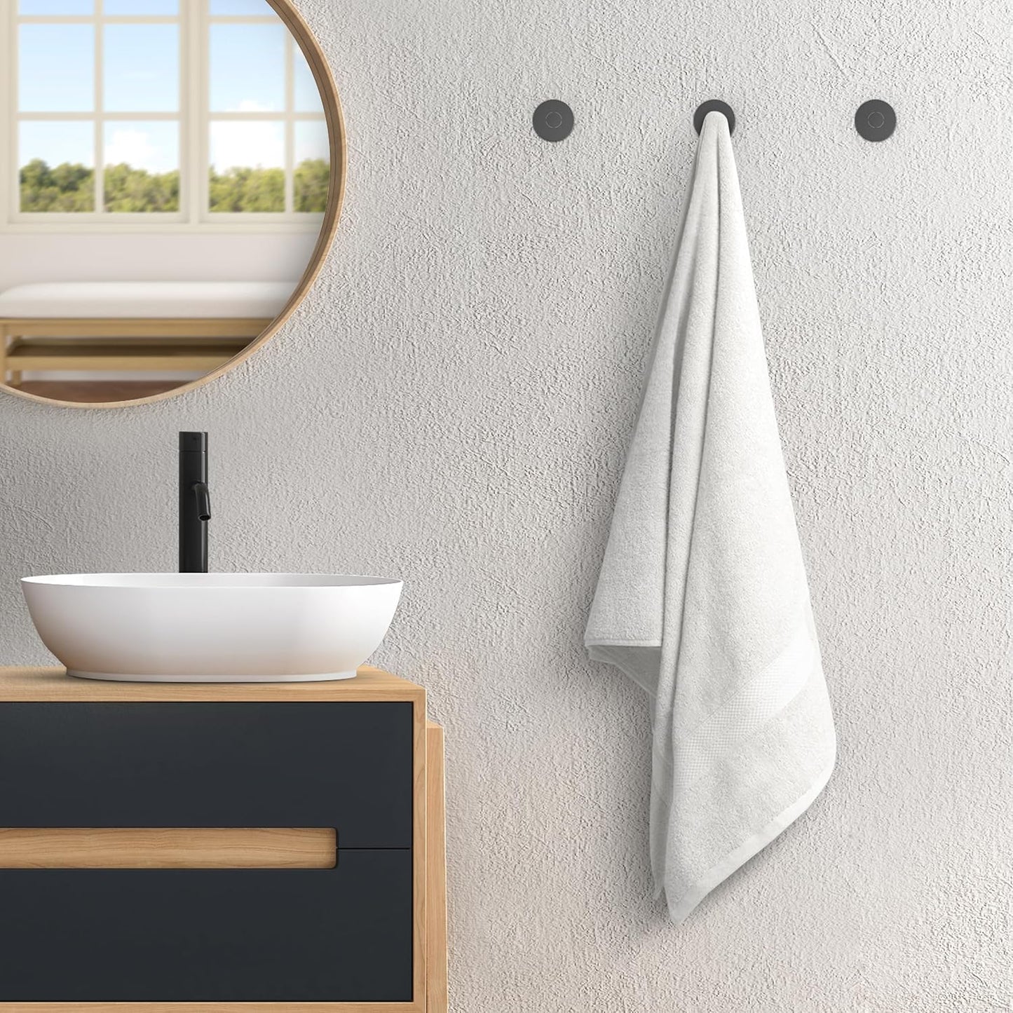 Avalon Towels White Bath Towels Set of 4 pcs (27x54 inches), 100% Cotton Towel Absorbent and Quick Dry White Towels for Bathroom, Super Soft and Perfect for Daily Use