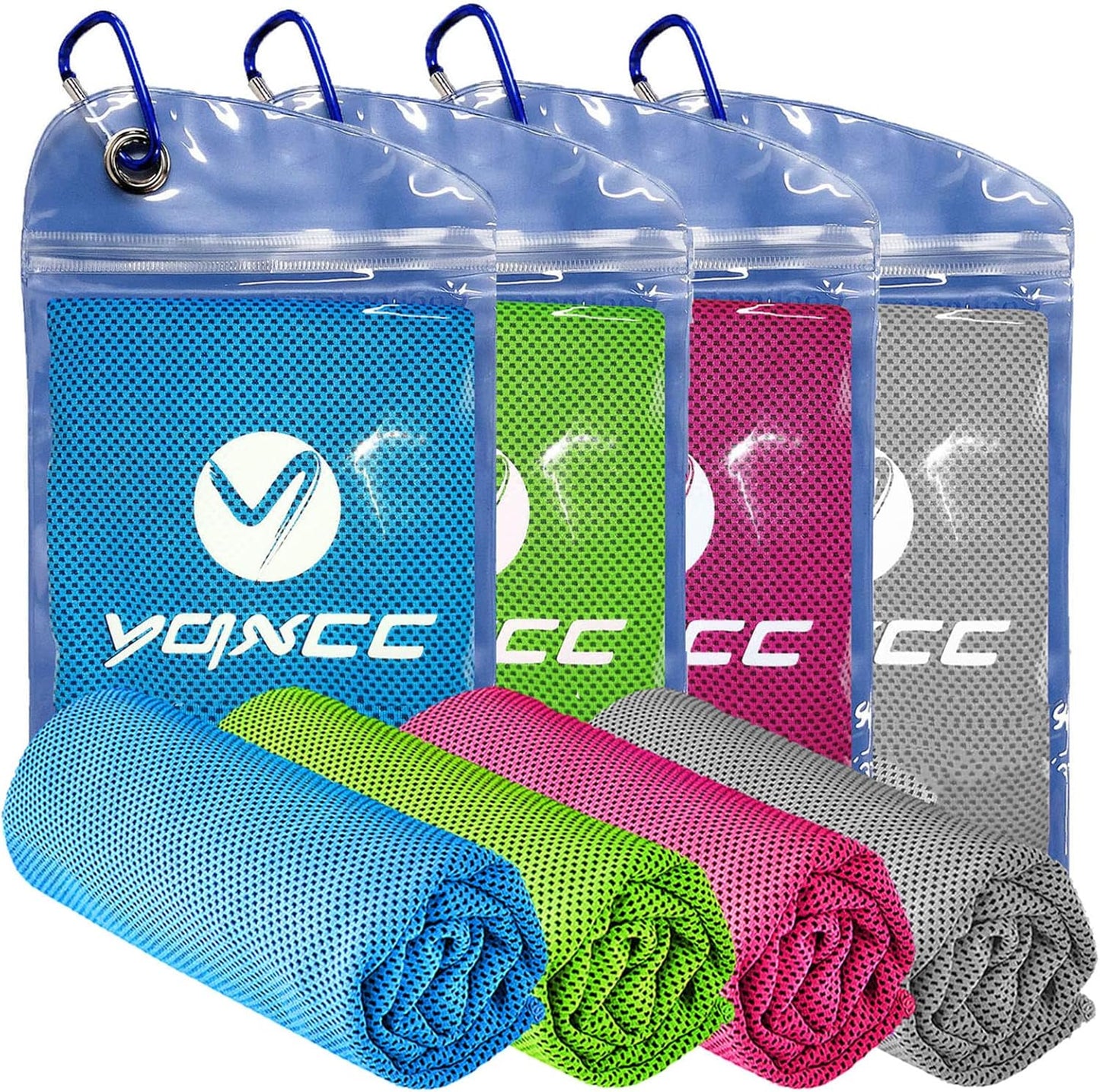 YQXCC Cooling Towels | 4 Pack 40"x12" | Cool for Neck | Microfiber Soft Breathable Chilly | for Sports, Yoga, Golf, Gym, Camping, Running, Workout & More Activities