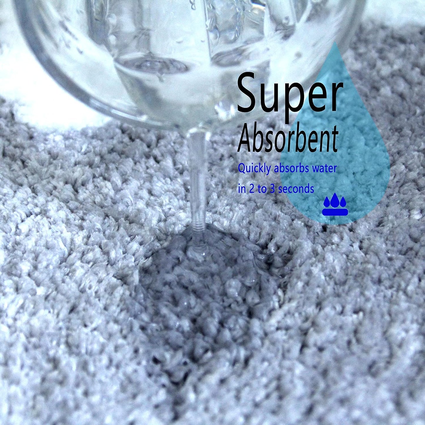 Bathroom Rugs Mat, White Flower Bath Rugs Fluffy Soft Superfine Fiber Rugs Non Slip Bath Mat Machine Wash Plush Mats,Bathroom Rug for Bathroom Shower Room (24x36, Gray)