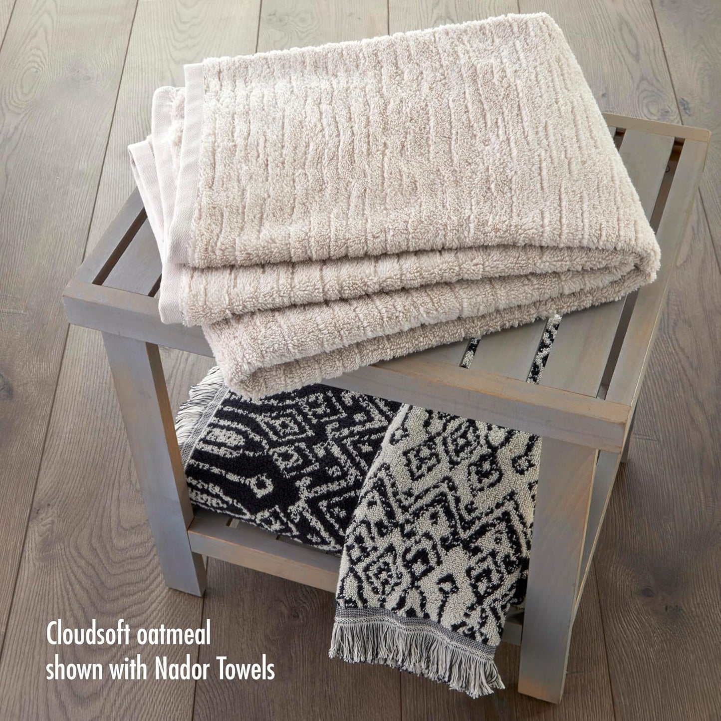 SKL Home CloudSoft Cotton Luxury 4 Pc Bath Towel Set, Oatmeal