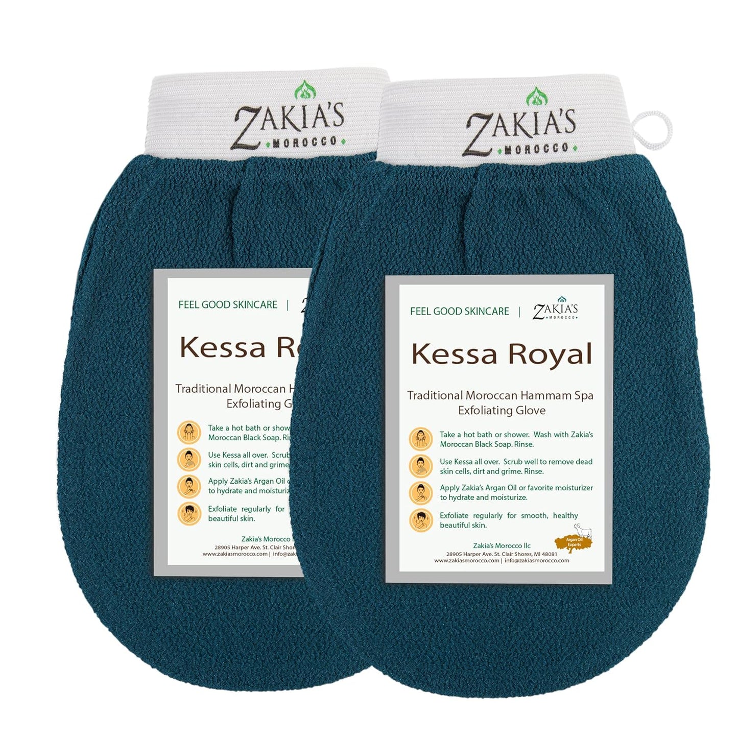 Original Rough Kessa Exfoliating Glove - Microdermabrasion Home Exfoliating Mitts, Removes unwanted dead skin, dirt and Keratosis Pilaris. Great removing spray tan and enhancing tattoos. 2 pack