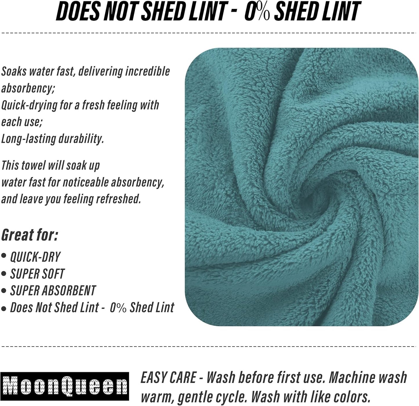 MOONQUEEN 18 Pack Premium Hand Towels - Quick Drying - Microfiber Coral Velvet Highly Absorbent Towels - Multipurpose Use as Hotel, Bathroom, Shower, Spa, Hand Towel 16 x 28 inches (Teal)