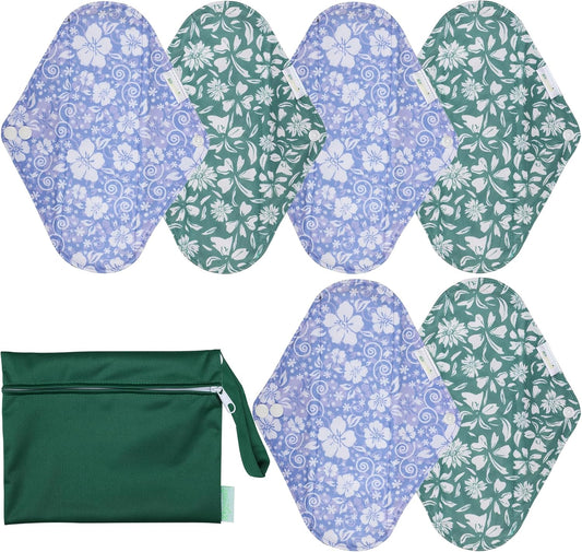 wegreeco Reusable Sanitary Pads - Cloth Sanitary Pads | Light Incontinence Pads | Reusable Menstrual Pads - 1 Cloth Mini Wet Bag (in Full Bloom Flower, Small)