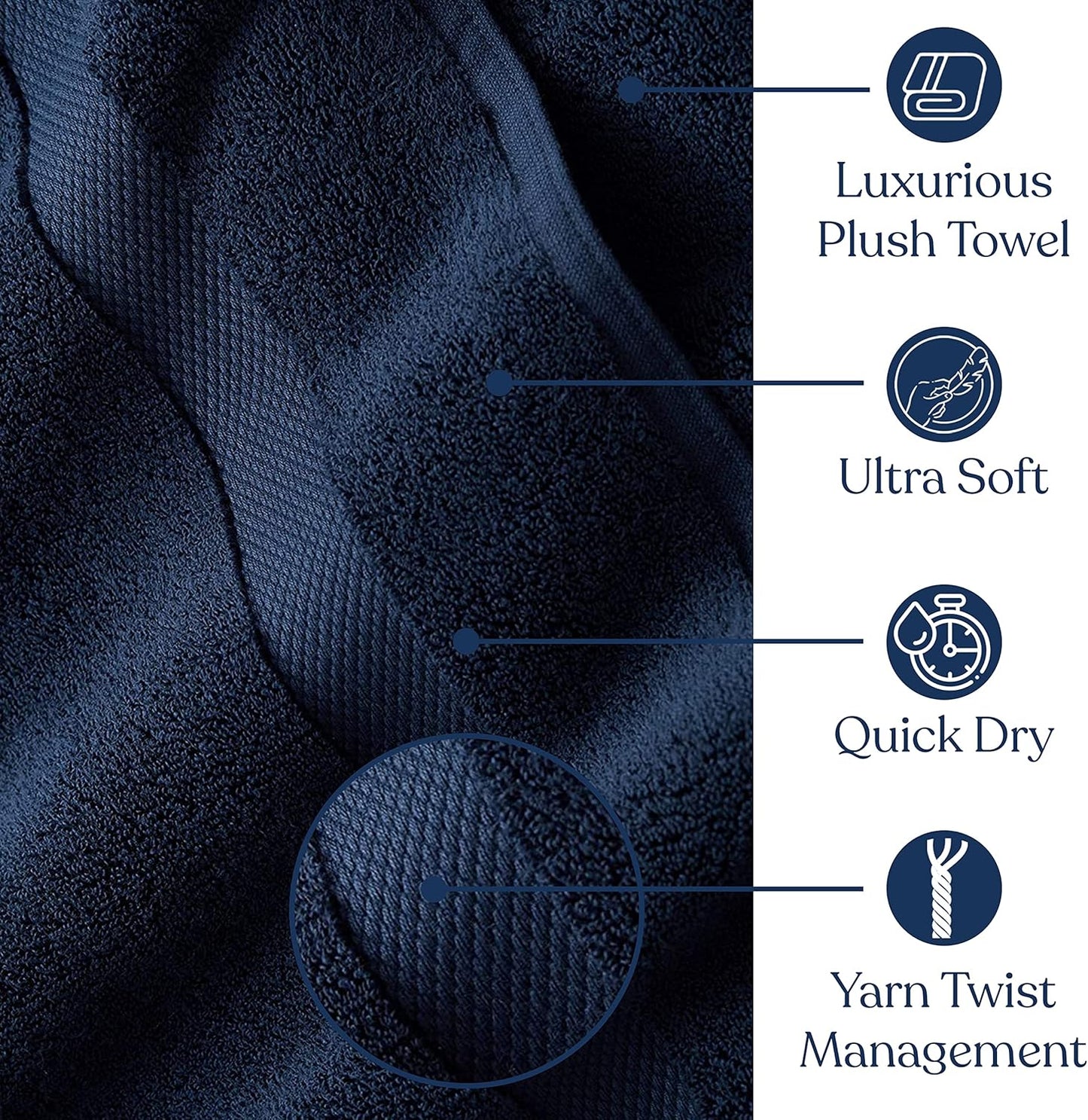 Delara Organic Cotton Luxuriously Plush Bath Towel | GOTS & OEKO-TEX Certified | Premium Hotel Quality Towels | Feather Touch Technology | 650 GSM Long Staple|Soft, Quick Dry & Ultra-Absorbent 30"x58"