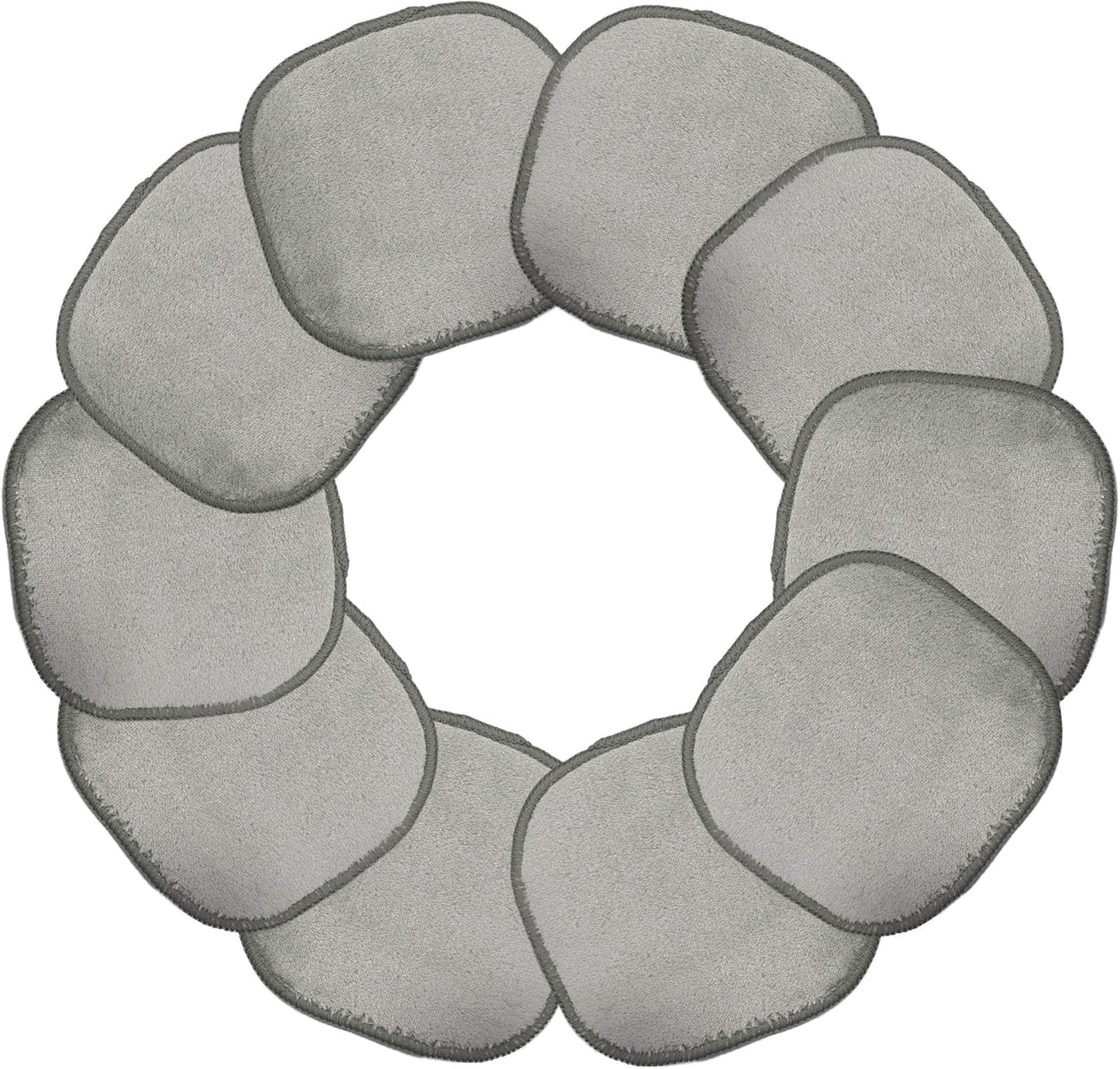 Polyte Premium Hypoallergenic Microfiber Fleece Makeup Remover and Facial Cleansing Cloth, 5 x 5 in, 10 Pack (Gray)