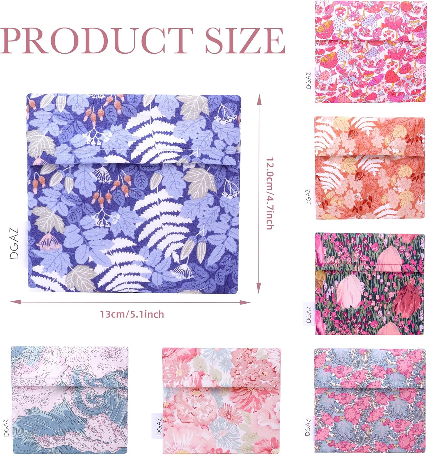 DGAZ Sanitary Napkin Storage Bag, Period Bag for Teen Aged Girls, Portable Period Bag for Panty Liners/Menstrual Cup/Small Tampons，Mini Makeup Bag for Purse(Austere Blue)